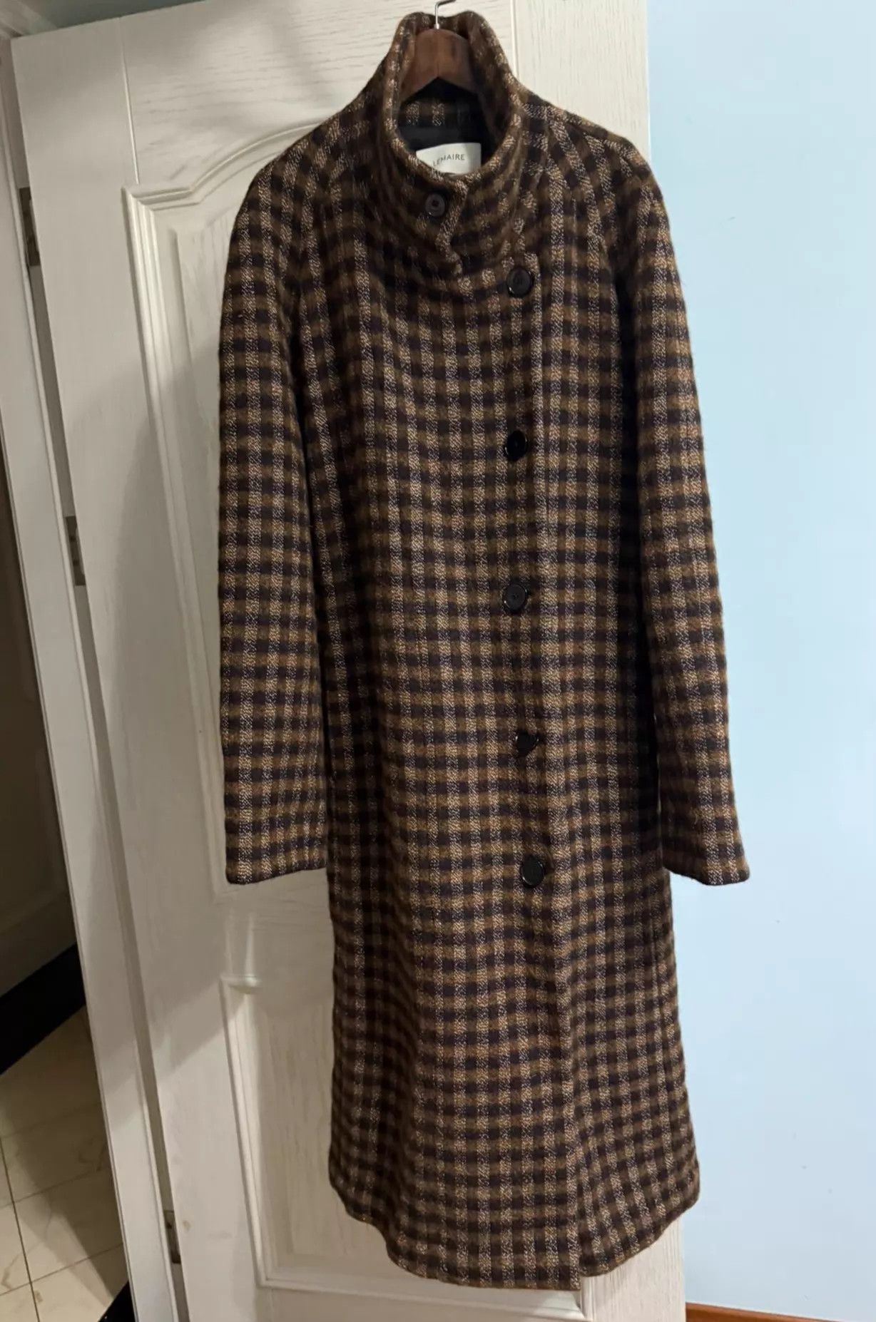 Lemaire Lemaire Belted Wool Check Coat 95 New Authentic Size XS / US 0-2 / IT 36-38 - 6 Thumbnail
