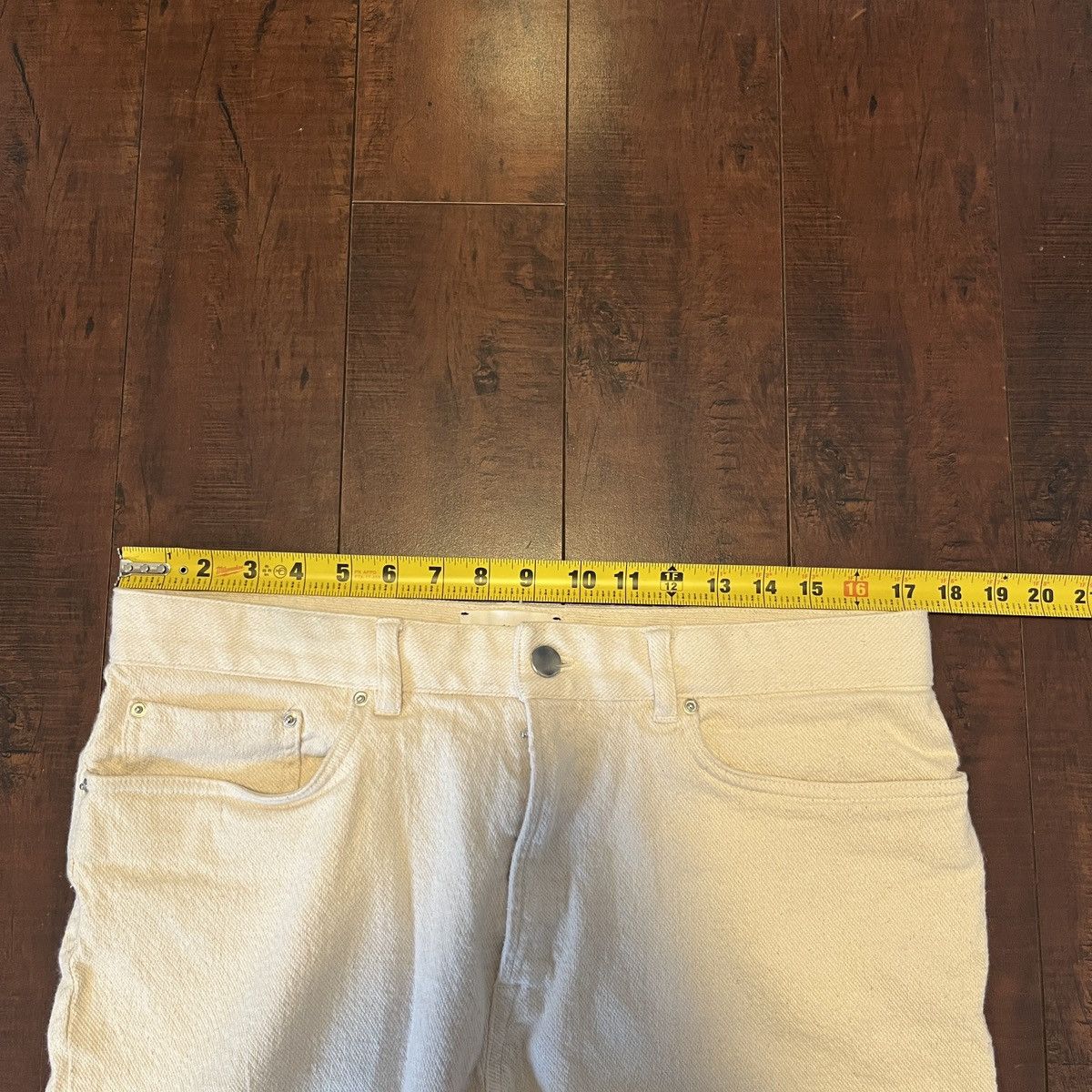 Mr P. Mr. P Mr. Porter Cream Denim Shorts Size US 34 / EU 50 - 5 Thumbnail