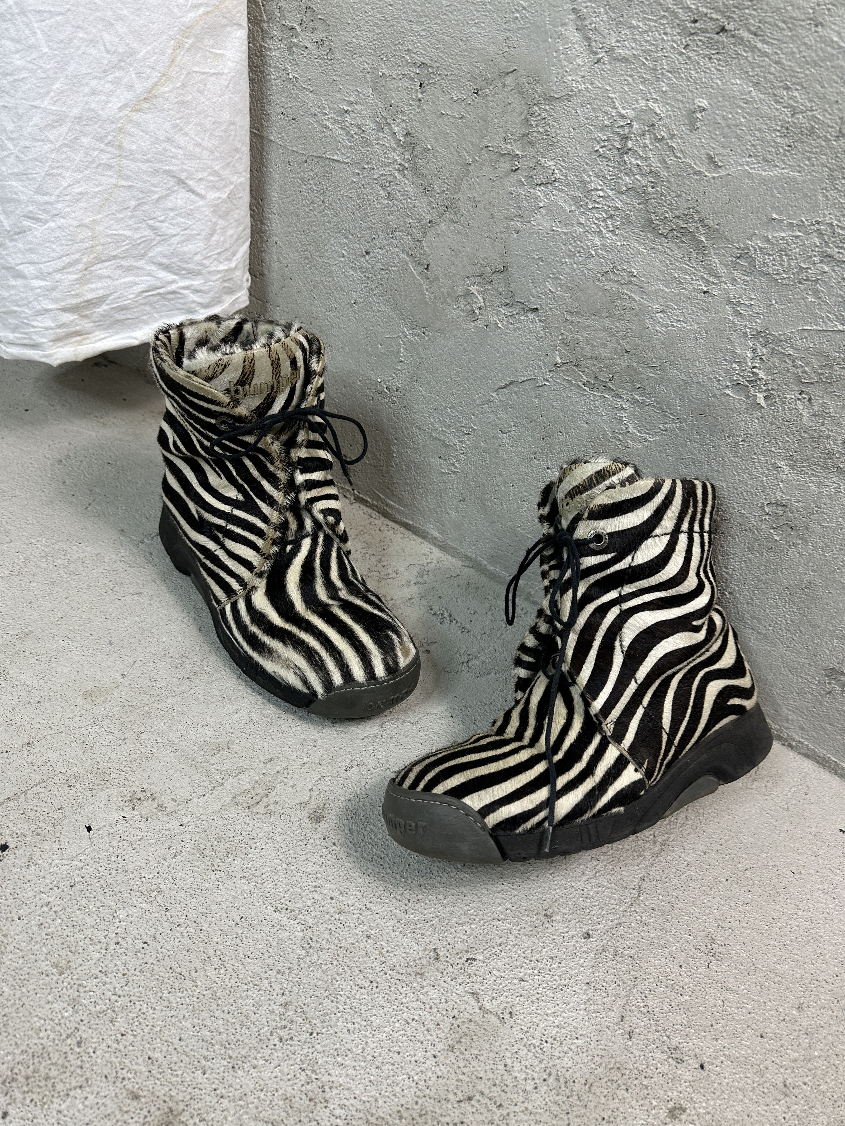 Vintage Vintage Shoes Bumper Horsehair Zebra Print Size US 8 / IT 38 - 1 Thumbnail