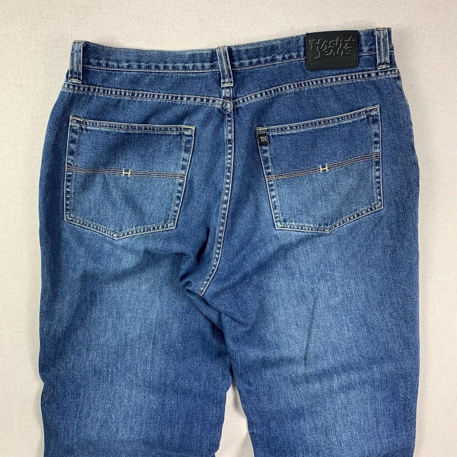 Other Vintage Blue Hash Baggy Jeans - 38 - 90s Size US 38 / EU 54 - 5 Thumbnail
