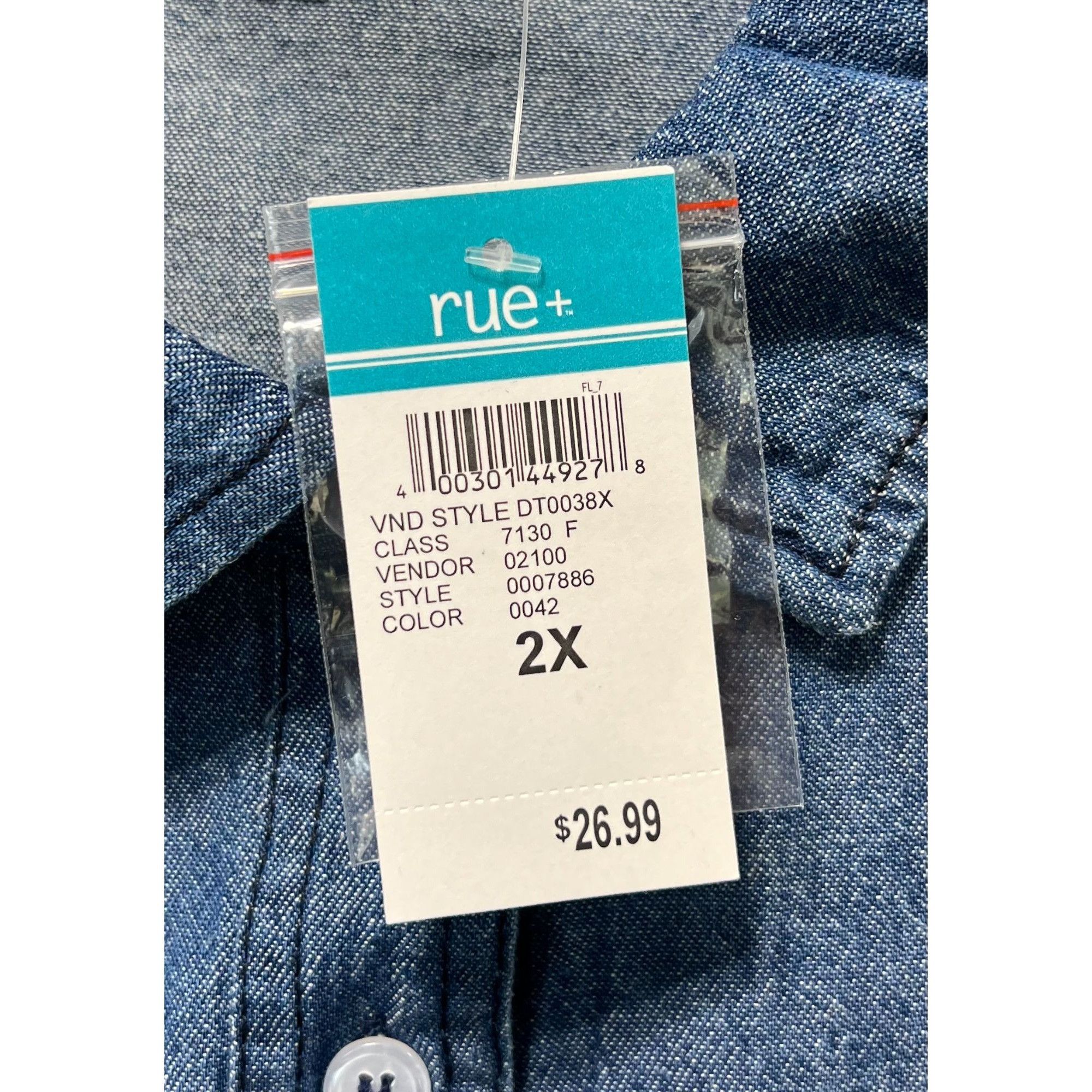 rue21 Rue 21 - Women's Chambray Long Sleeve Button Down Shirt With Size XXL / US 16-18 / IT 52-54 - 8 Thumbnail