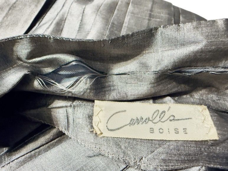 Other VTG 1950 Silver Taffeta Dress Pleated Full Skirt Handmade XS Size XS / US 0-2 / IT 36-38 - 5 Thumbnail