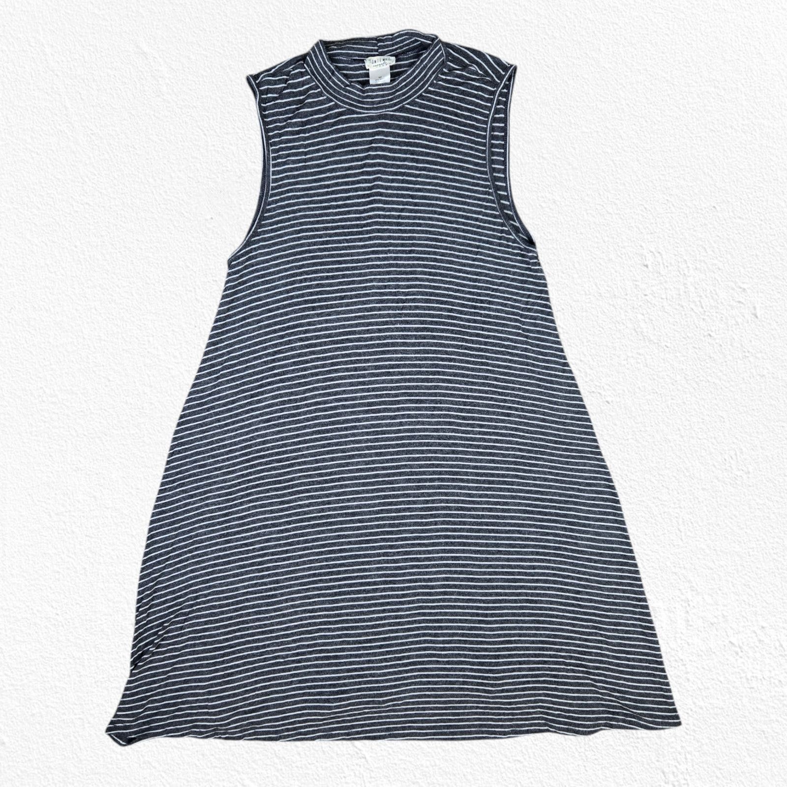 Other Y2K Gray Striped Turtleneck Shirt Dress Size Medium Size M / US 6-8 / IT 42-44 - 2 Thumbnail