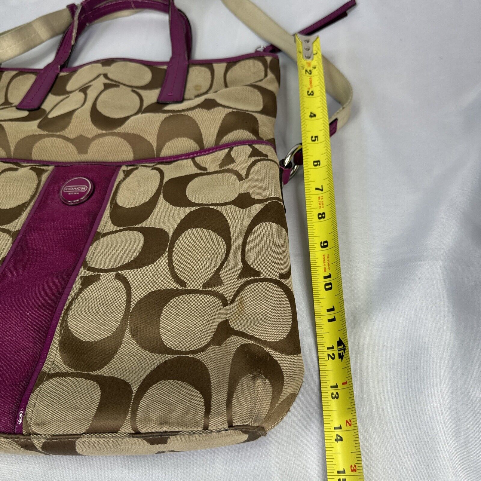 Coach Coach Signature Stripe Shoulder Bag Crossbody Fold Over Size ONE SIZE - 6 Thumbnail