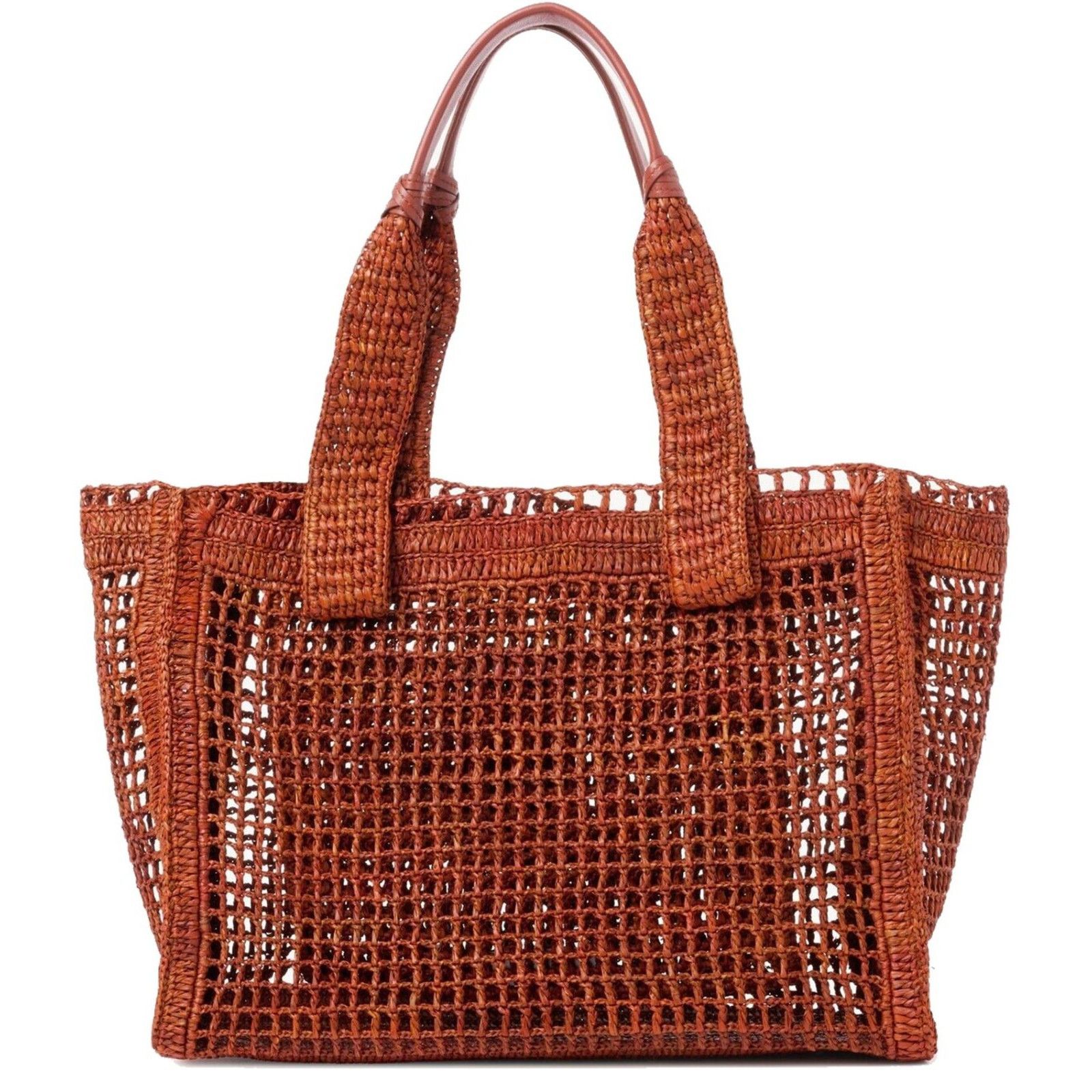 Chloe Chloe Clay Brown Summer Banana Summery Raffia Tote Bag New & Size ONE SIZE - 3 Thumbnail
