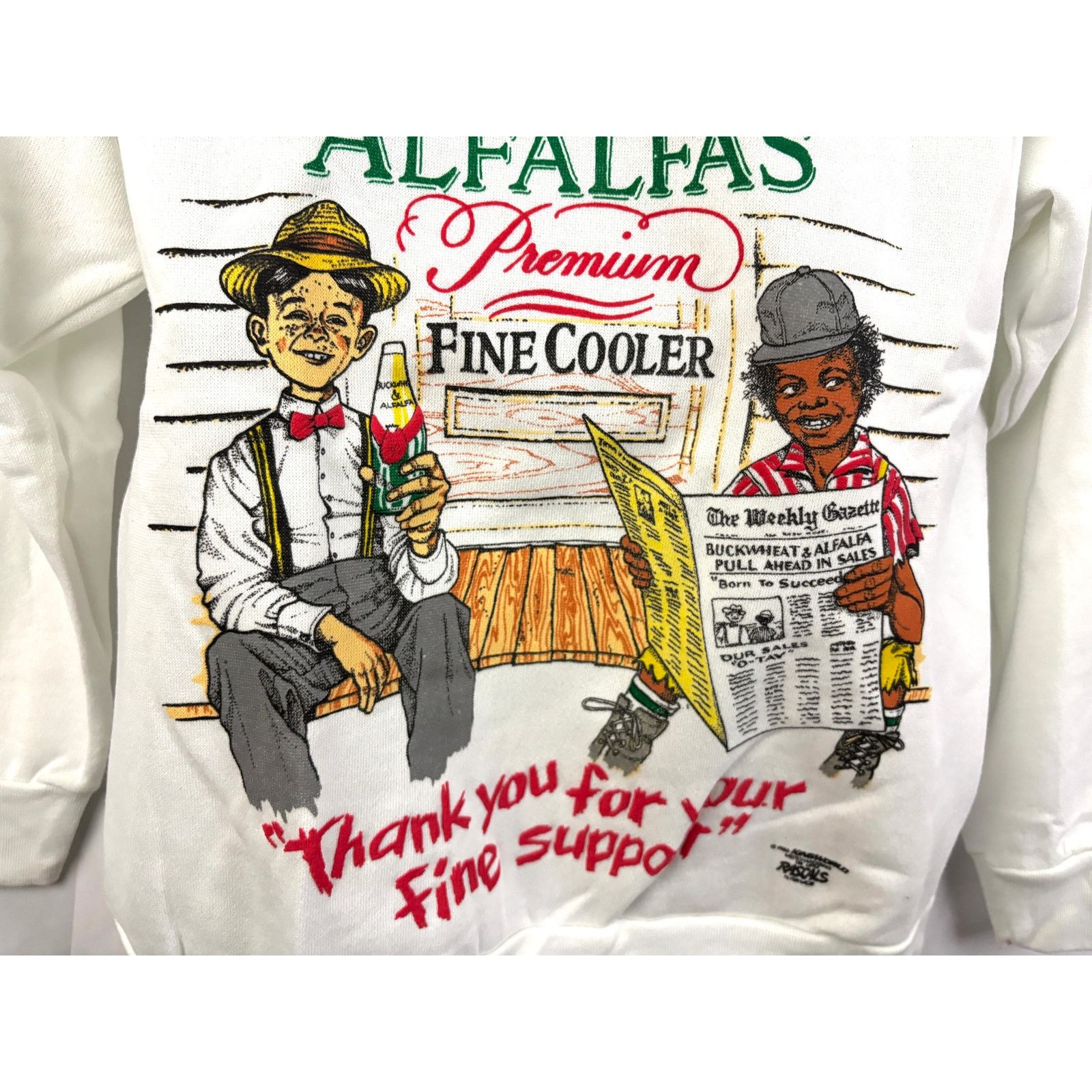 Vintage VTG 80s Buckwheats & Alfalfa’s Sweatshirt Little Rascals NWT Size US M / EU 48-50 / 2 - 4 Thumbnail