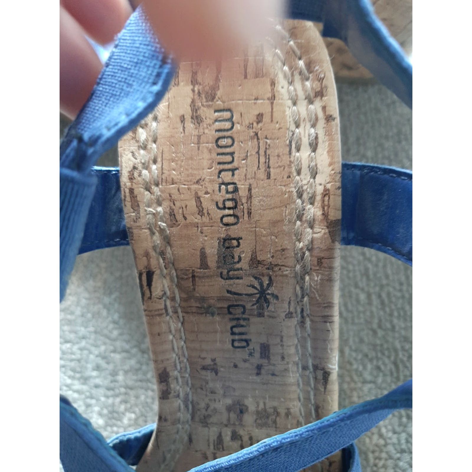 Vintage Montego Bay Club Strappy Wedges Women’s Sz 6 Blue Open Toe Sandals Gold? Size US 6 / IT 36 - 4 Thumbnail