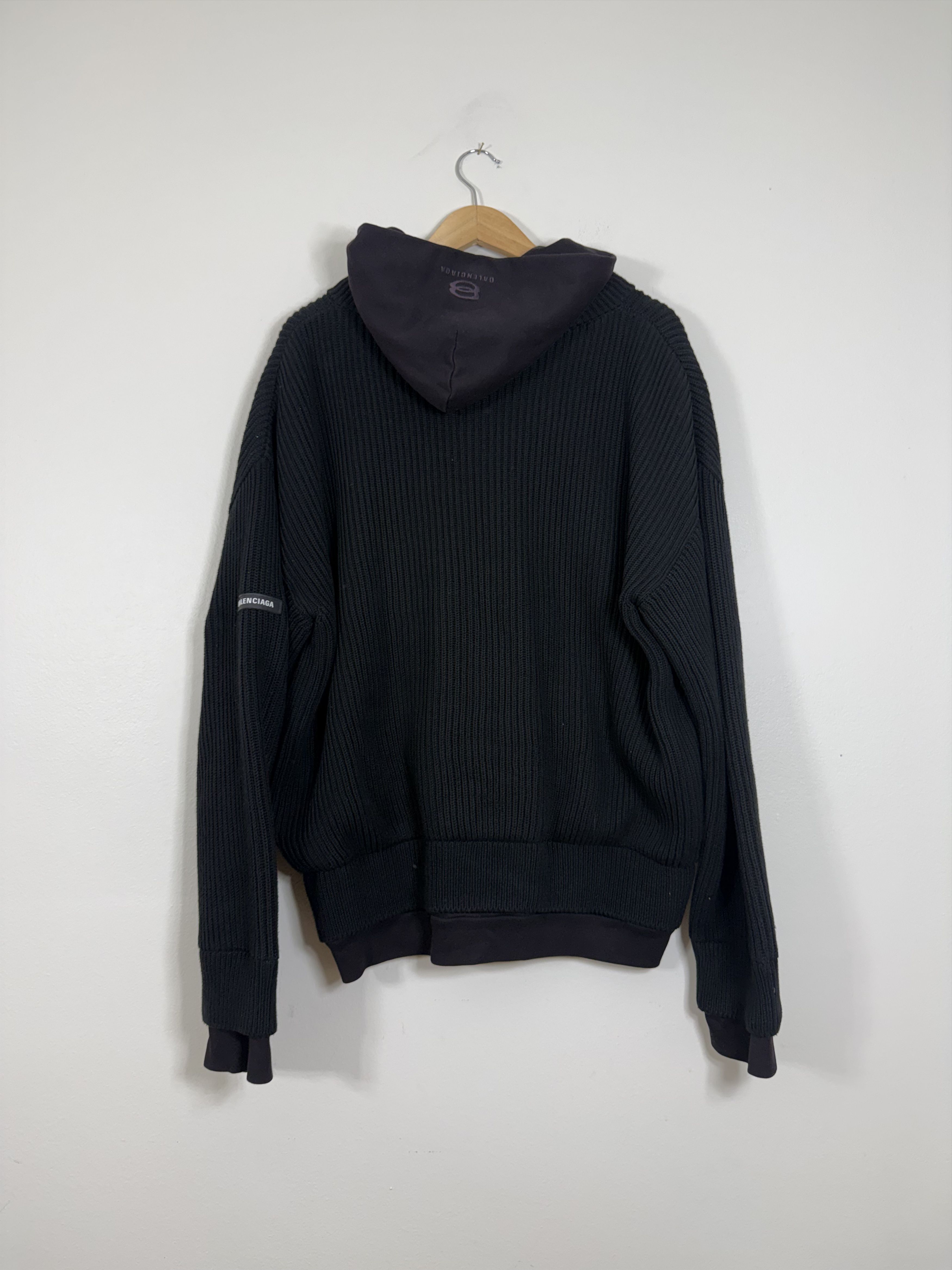 Balenciaga Unity Sports Icon Layered Ribbed Knit Sweater + Hoodie Size US S / EU 44-46 / 1 - 2 Thumbnail