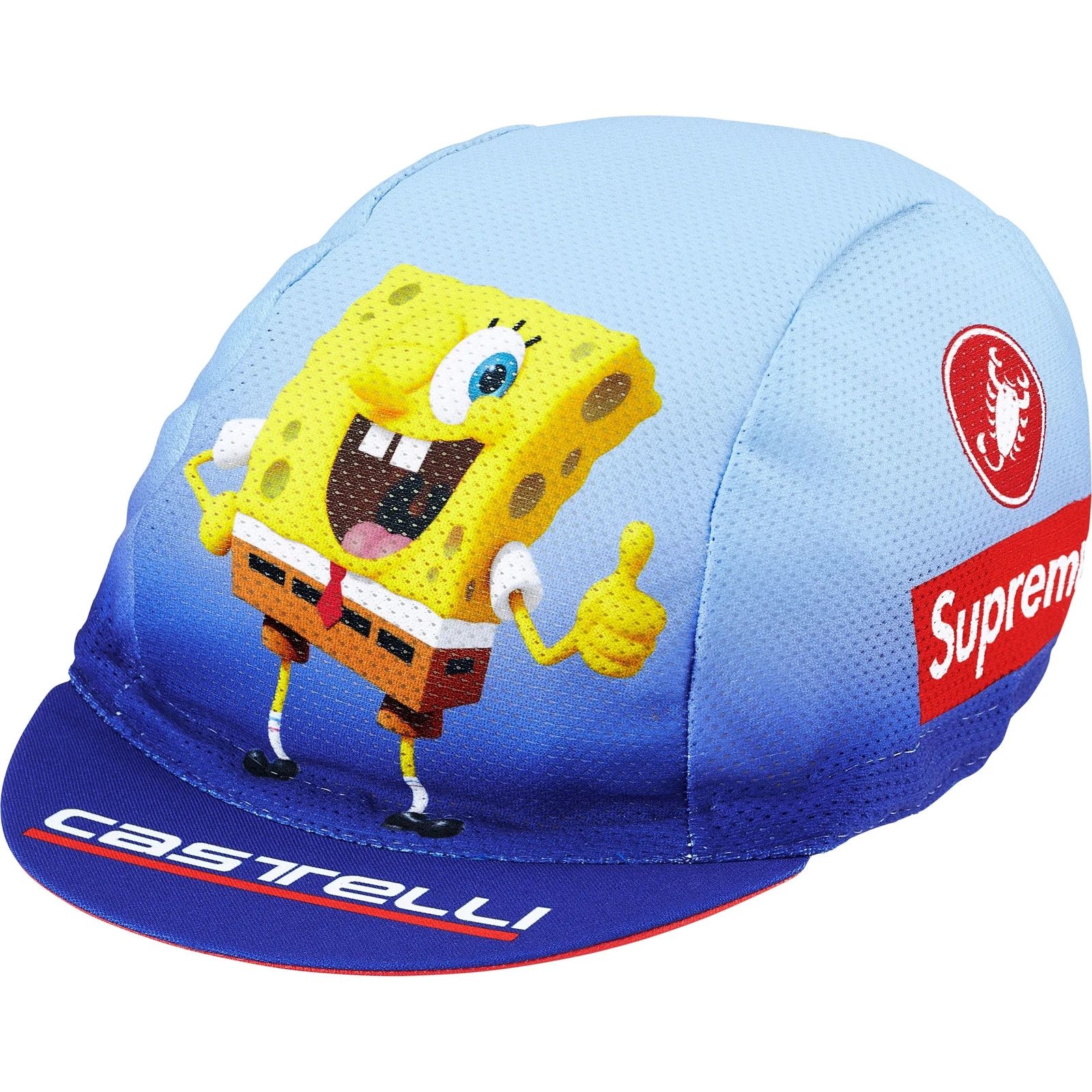 Supreme Castelli Spongebob Box Logo Cycling Cap Hat Blue