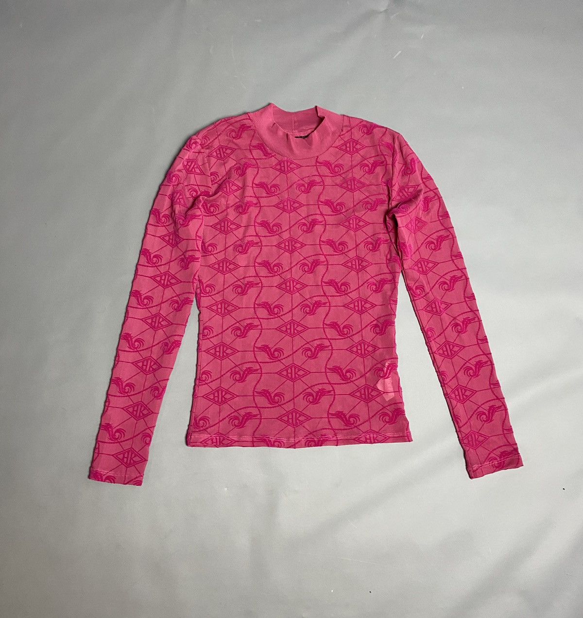 Han Kjobenhavn Han Kjobenhavn Pink Sheer Mesh Monogram Long Sleeve Top 36 Size XS / US 0-2 / IT 36-38 - 20 Thumbnail