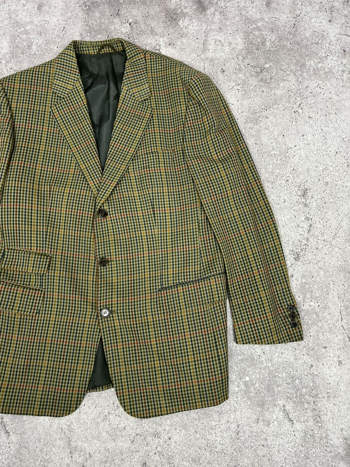 Burberry Vintage Burberrys Wool Blazer Jacket Lining Monogram Size 50R - 3 Thumbnail