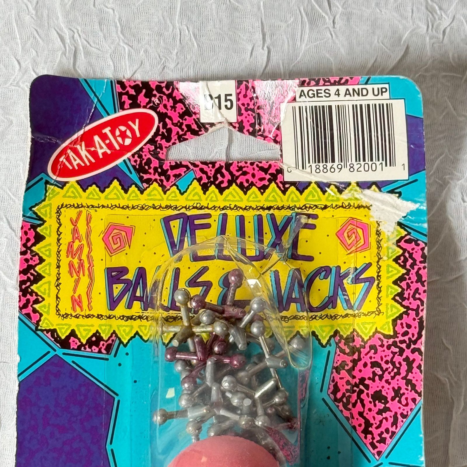Vintage Rare 1992 Tak-A-Toy Deluxe Jacks Game Neon 90s Retro Toy NOS Size ONE SIZE - 2 Thumbnail