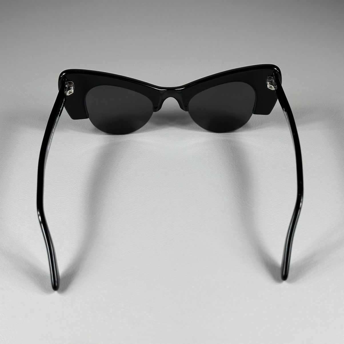 Illesteva Illesteva 9 Emma Half-Rim Cat-Eye Black Sunglasses Size ONE SIZE - 4 Thumbnail