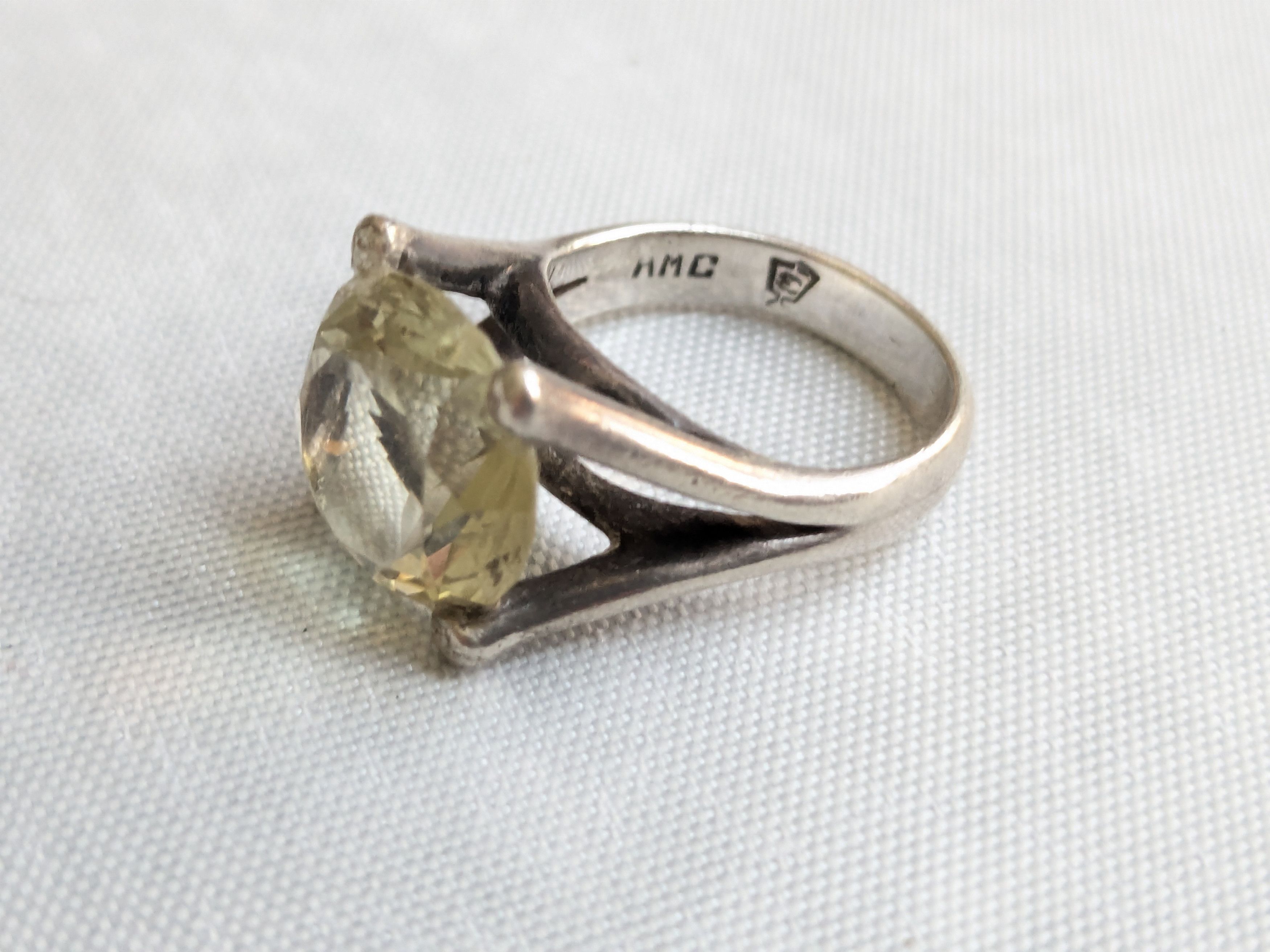 Jewelry Vintage Sterling Silver Yellow Quartz Round 7.25 Mexico Size ONE SIZE - 9 Thumbnail