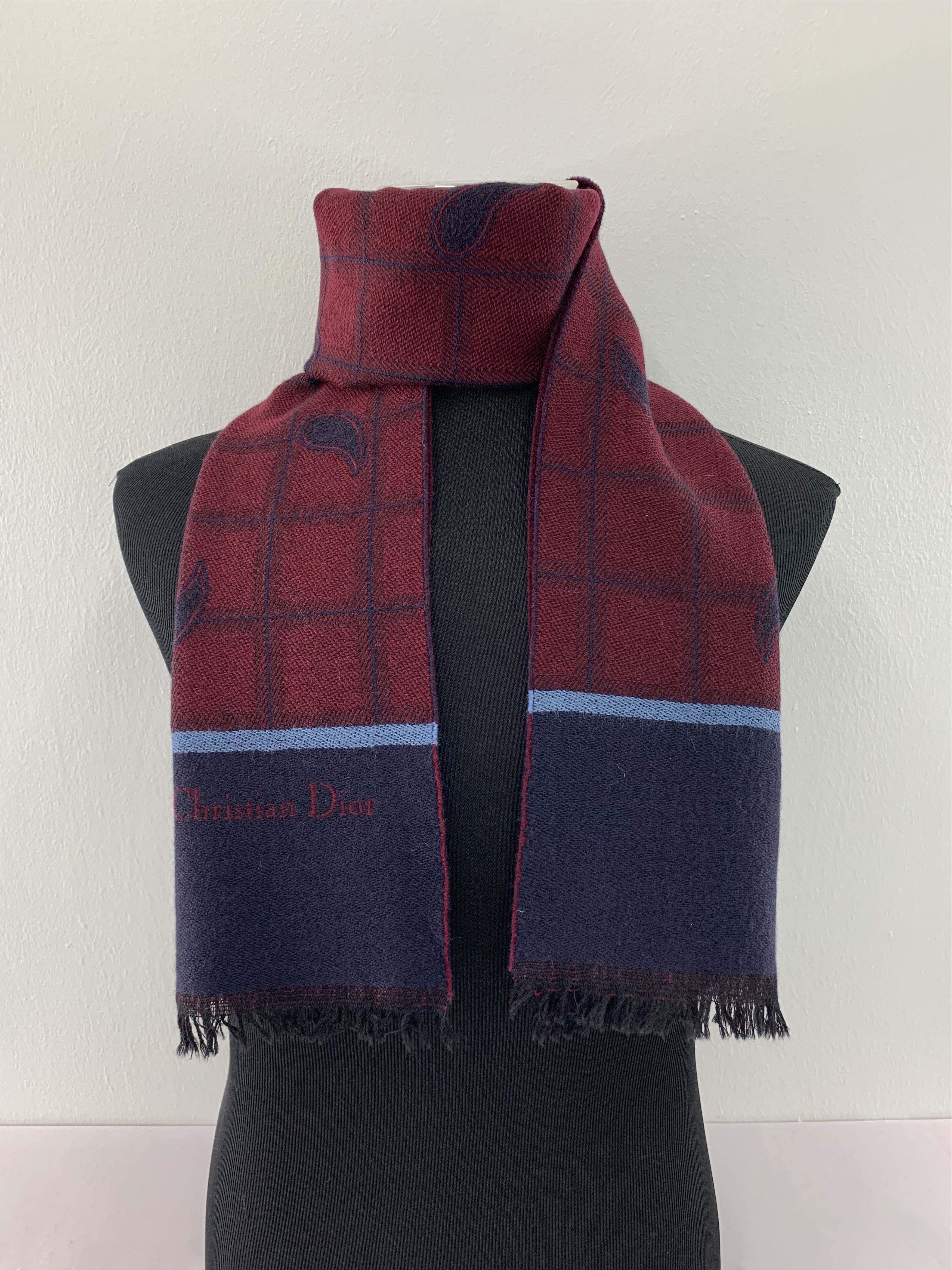 Christian Dior Monsieur Christian Dior Scarf Wool Muffler Neck Wrap BL4300 Size ONE SIZE - 1 Thumbnail
