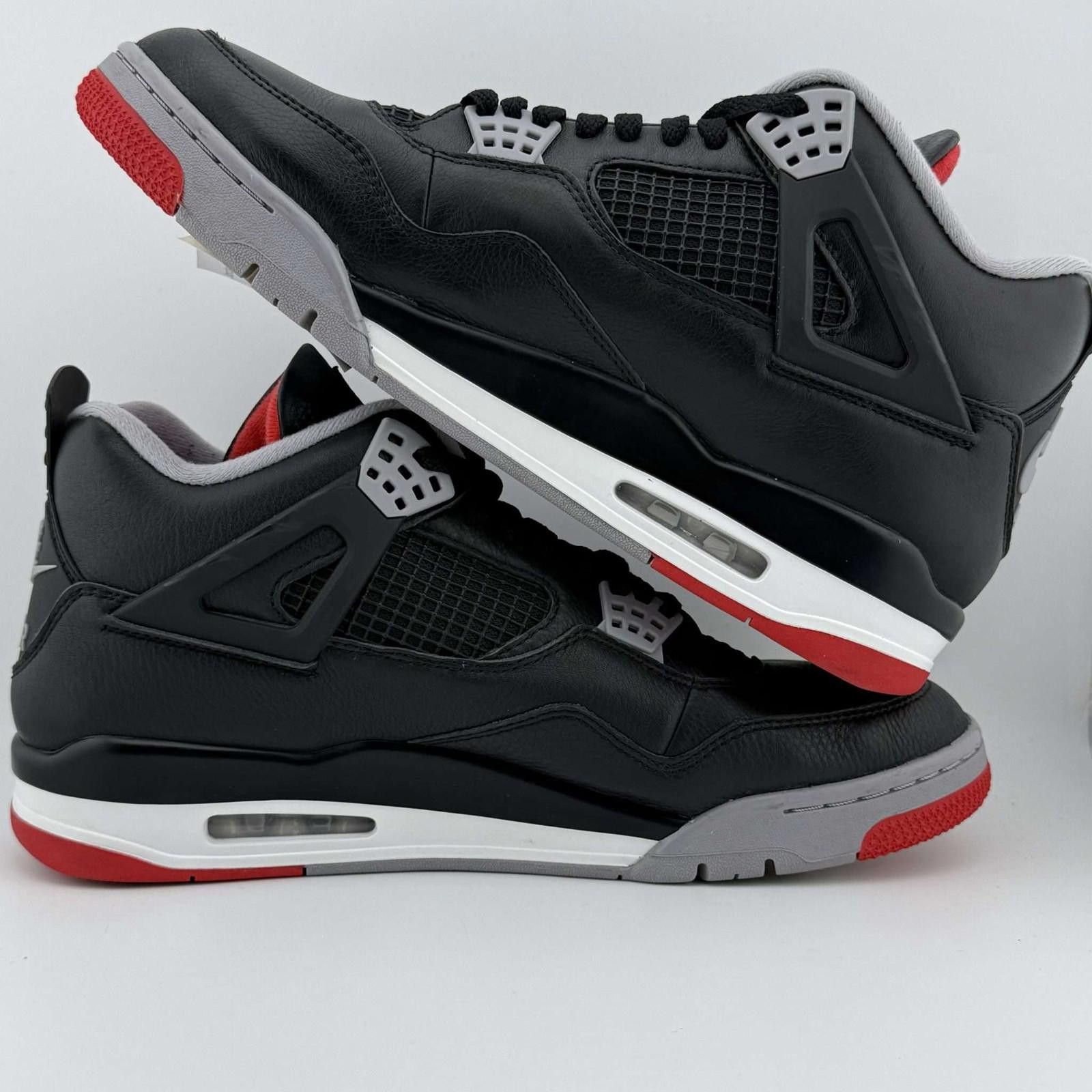Nike Nike Air Jordan 4 Bred Reimagined Black/Red-Cement Grey 12.5 Size US 12.5 / EU 45-46 - 7 Thumbnail