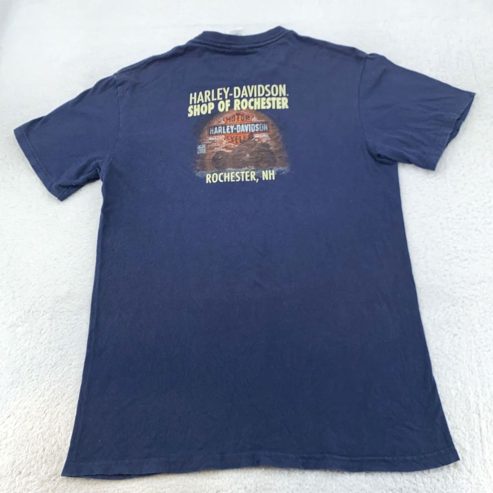 Harley Davidson Harley-Davidson Pocket Shirt Mens Medium Tee Blue Graphic Print Motorcycle USA Biker Classic Motorcycle NH 90s Size US M / EU 48-50 / 2 - 4 Thumbnail
