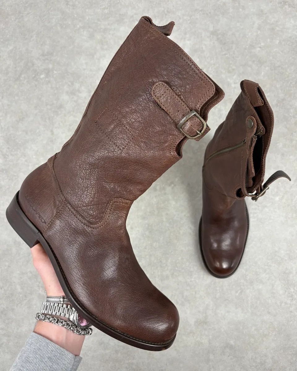 Dsquared2 AW2008 Dsquared2 Brown Ankle Leather Western Boots Size US 9 / EU 42 - 1 Thumbnail