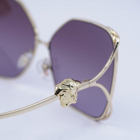 Versace Versace VE2288 1002/6X Sunglasses Gold Square Frame, Violet Size ONE SIZE - 5 Thumbnail