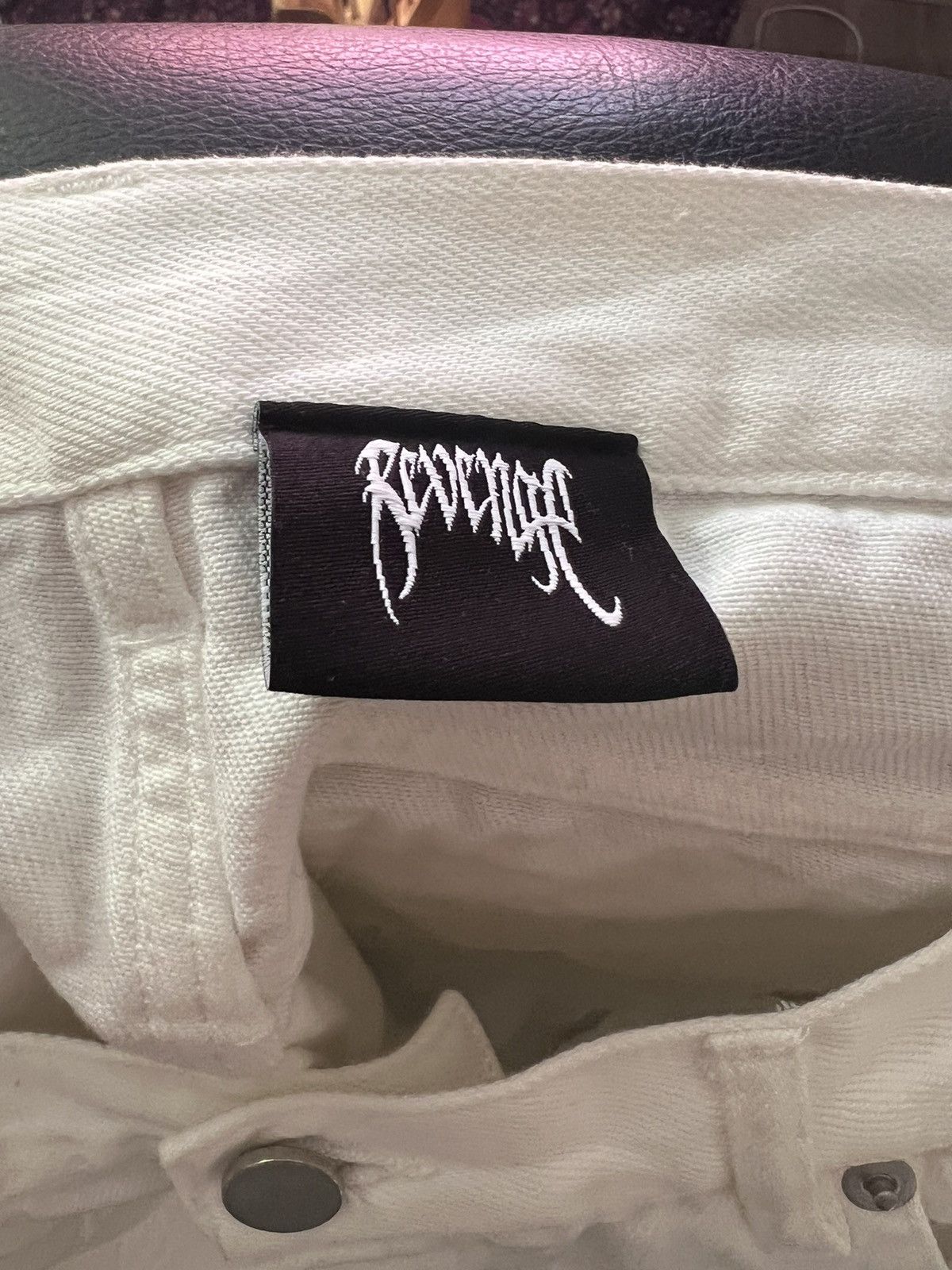 Revenge Revenge embroidered white denim jeans Size US 34 / EU 50 - 4 Thumbnail