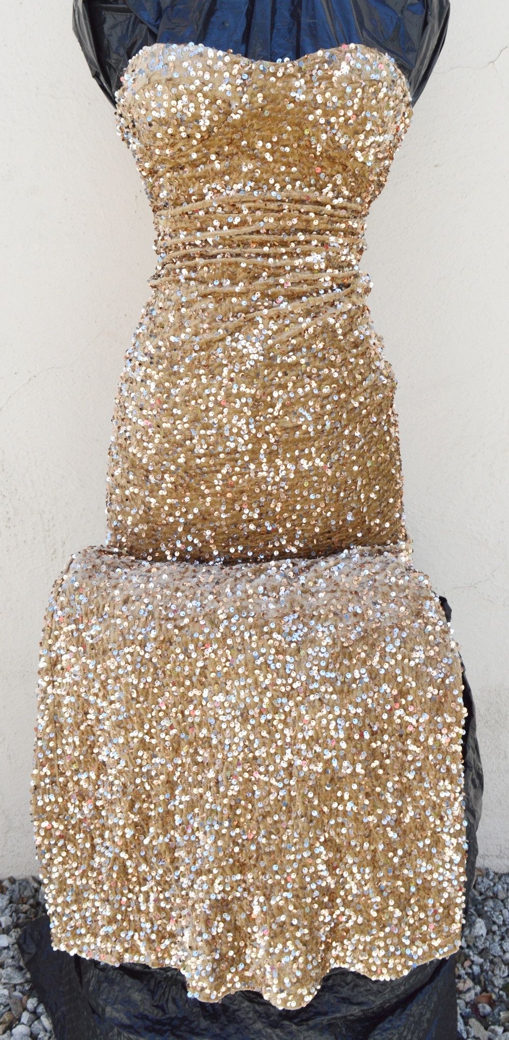 Other LONG MAXI DRESS SEQUIN / GLITTER STRAPLESS STRETCH LINED Size XS / US 0-2 / IT 36-38 - 4 Thumbnail
