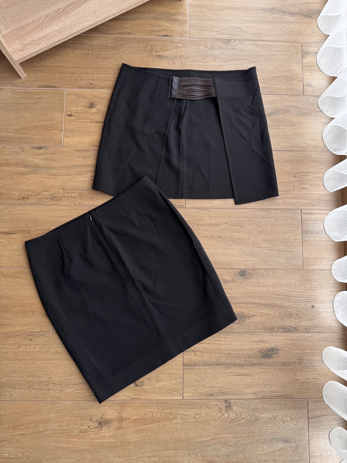 Akris × Vintage Akris Black Corset Belt Leather Elastic WaistCincher x Skirt Size 26" / US 2 / IT 38 - 5 Thumbnail