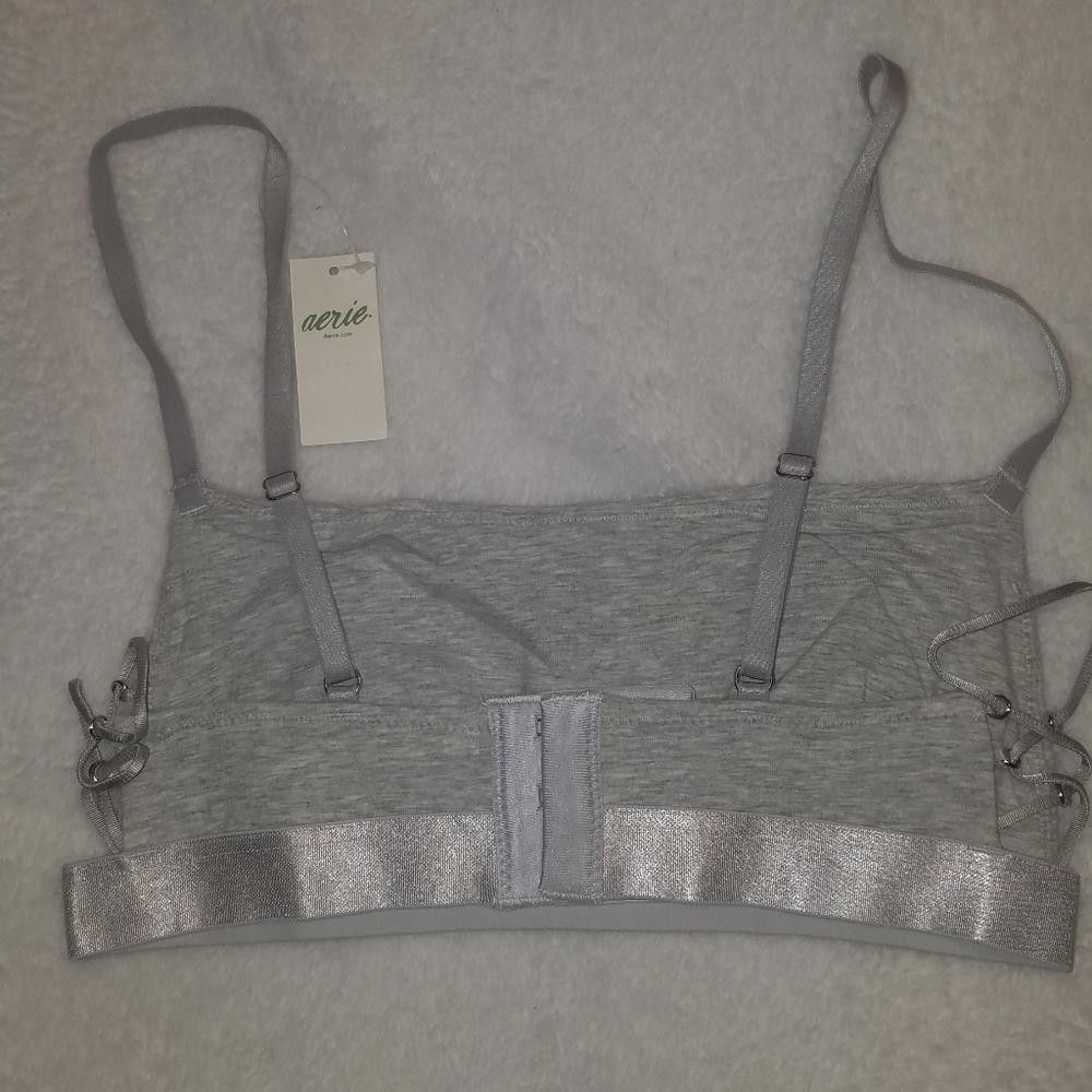 Designer NWT Aerie XS Gray Bra Size ONE SIZE - 2 Thumbnail