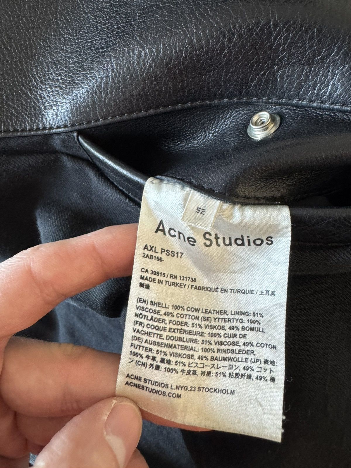 Acne Studios Acne Studios Gibson Jacket High Quality Leather Rare Black Size US L / EU 52-54 / 3 - 8 Thumbnail