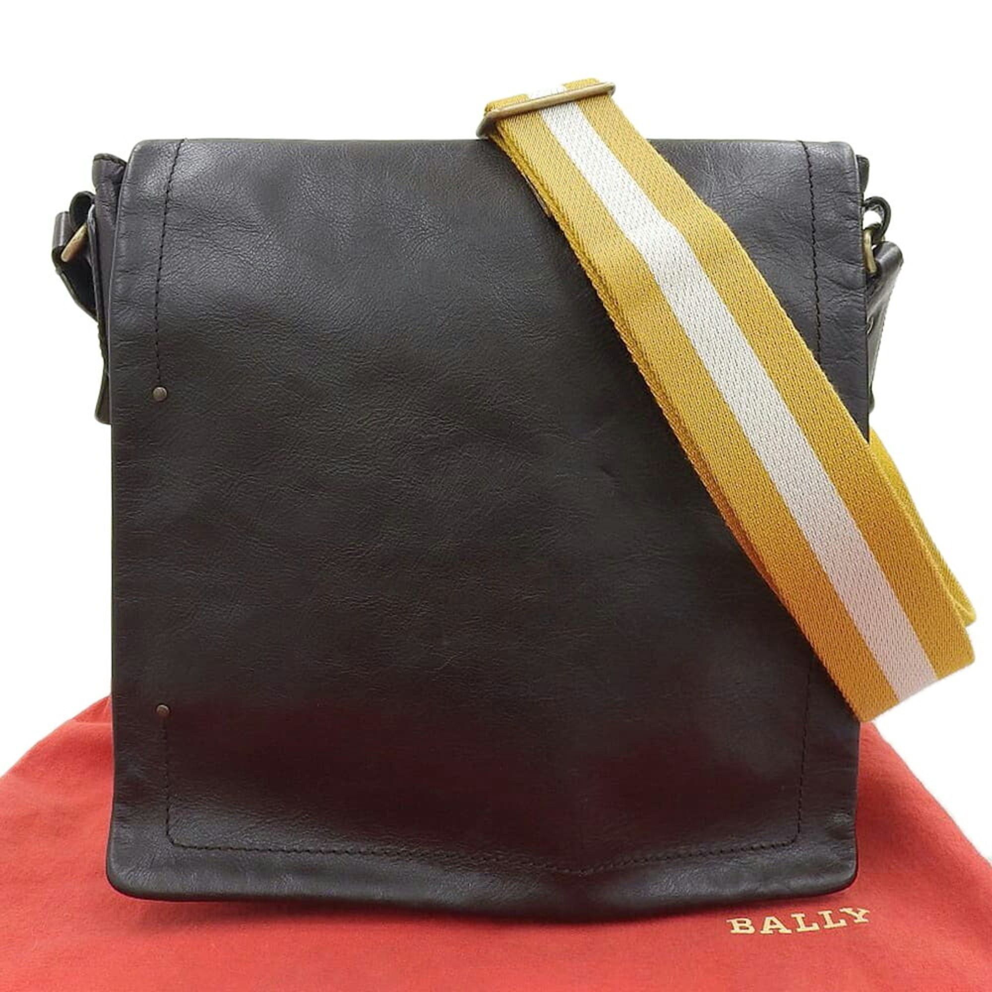 Bally Bally Striped Shoulder Bag, Leather, Dark Brown Size ONE SIZE - 1 Thumbnail