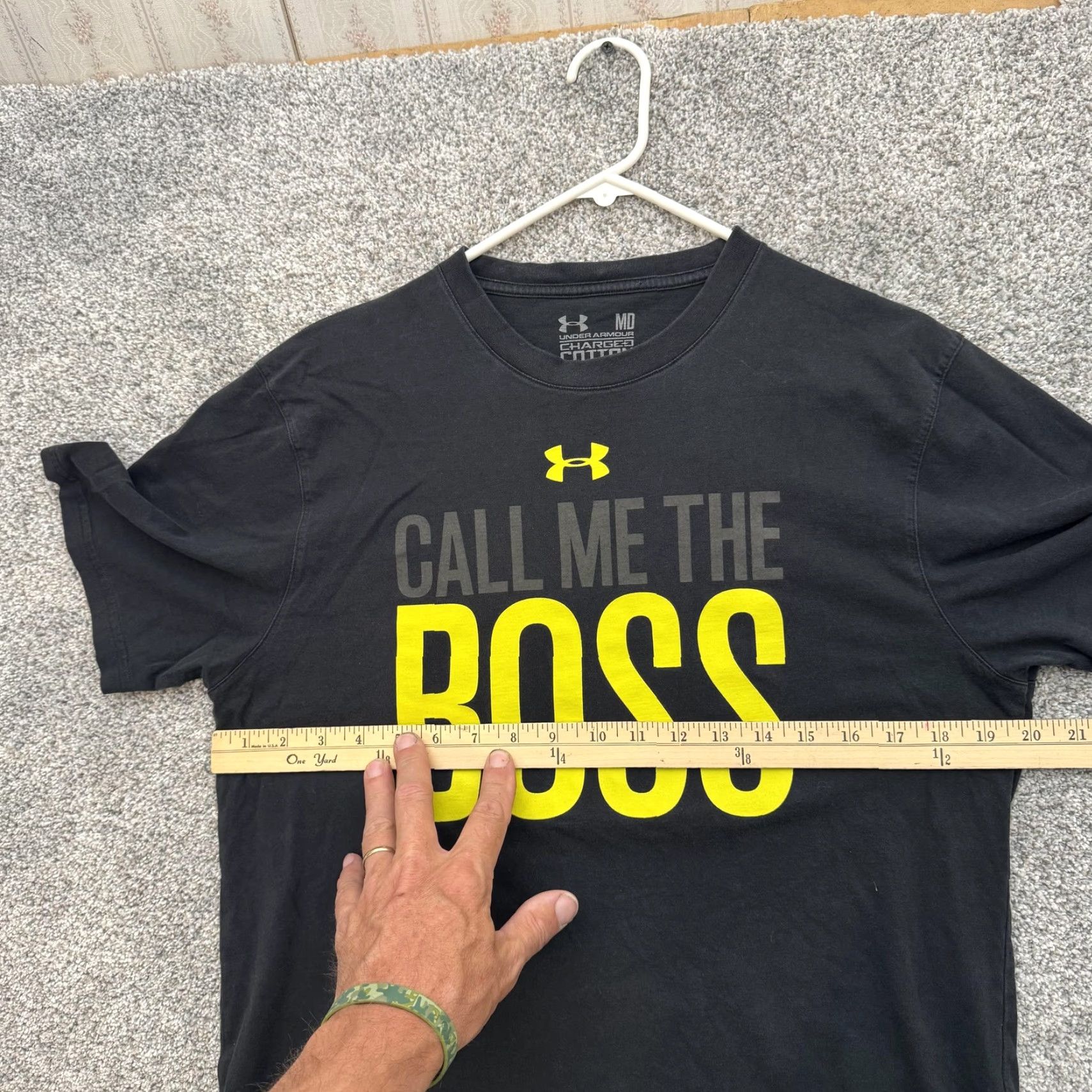 Under Armour Under Armour Shirt Mens Medium Black Call Me The Boss Graphic Tee T-Shirt Cotton Size US M / EU 48-50 / 2 - 3 Thumbnail