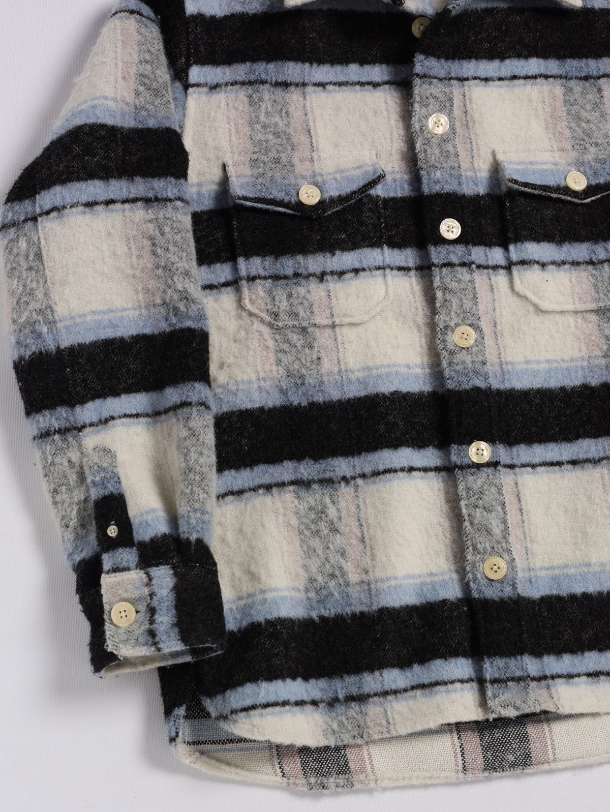 Allsaints Allsaints Rayado Ecru Flannel Plaid Check Overshirt Jacket Size US M / EU 48-50 / 2 - 6 Thumbnail