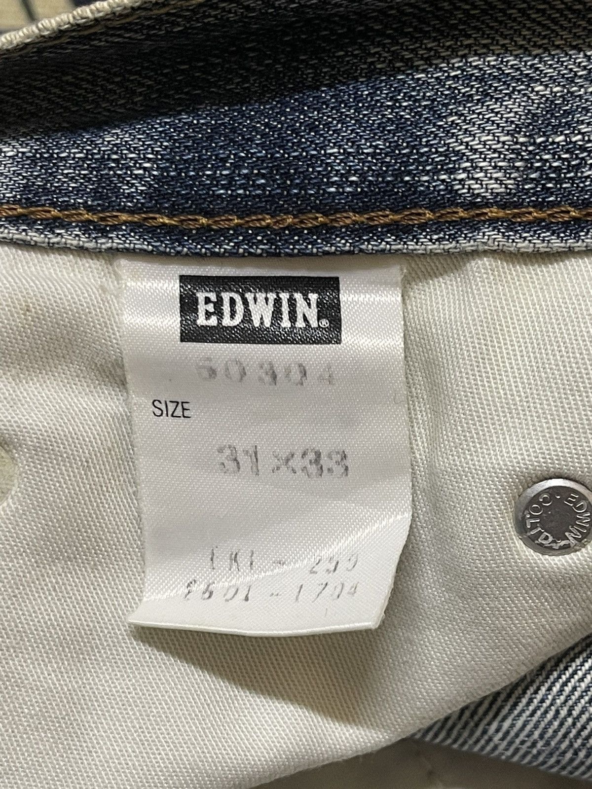 Edwin Vintage Edwin 503z Blue Faded Wash Distress Baggy Jeans Size US 31 - 10 Thumbnail