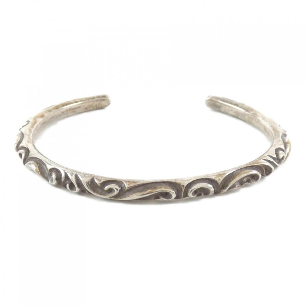 image of Chrome Hearts Scroll Bangle in Silver, Men's