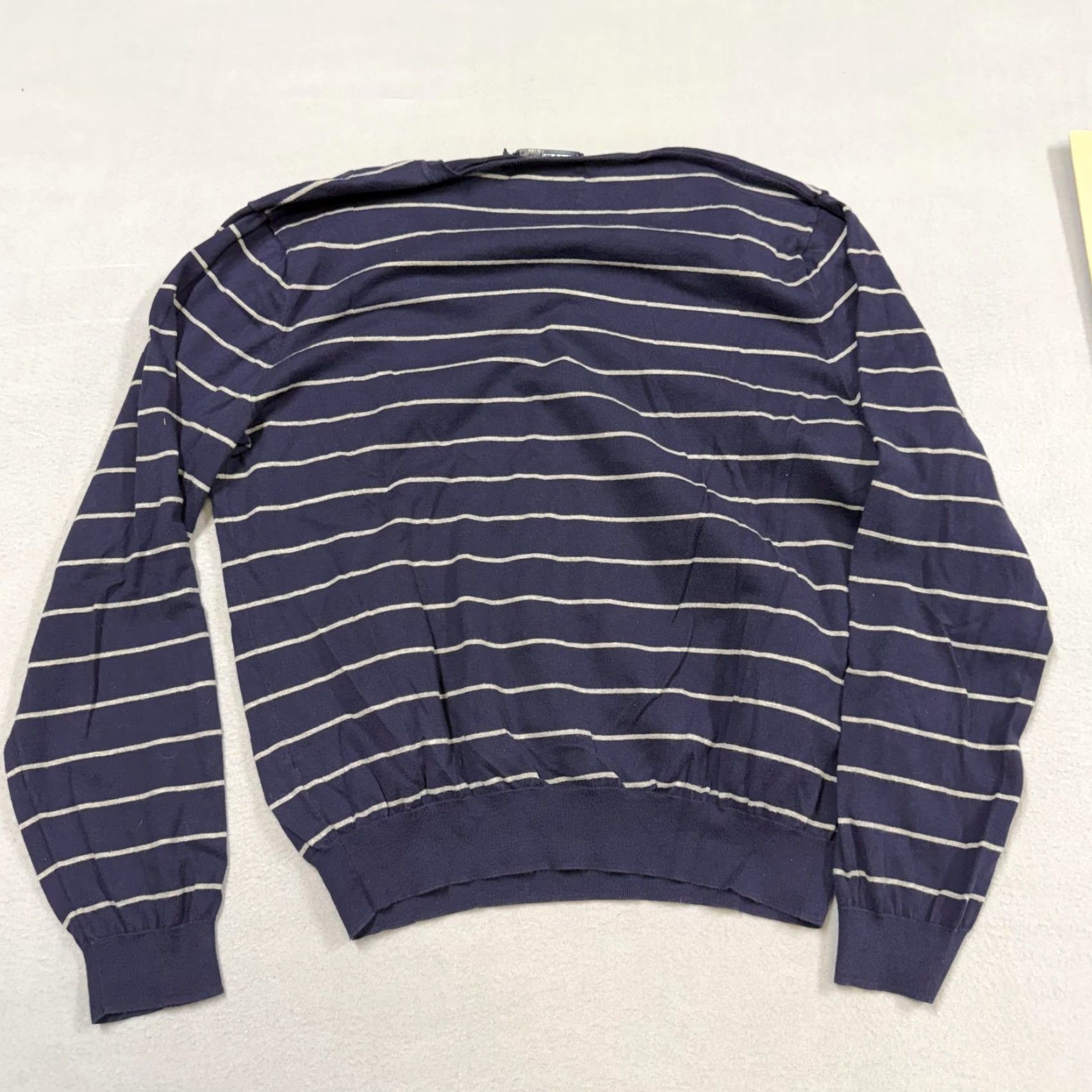 Polo Ralph Lauren Polo Ralph Lauren Sweater Mens Large Blue V Neck Stripe Knit Pullover Pony Logo Size US L / EU 52-54 / 3 - 4 Thumbnail