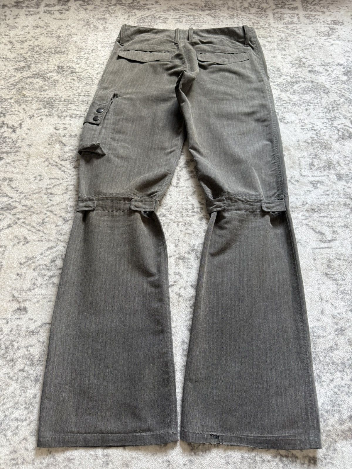 Issey Miyake 2000s Tete Homme Japan Gun Pocket Reconstructed Flare Cargo Size US 30 / EU 46 - 2 Thumbnail