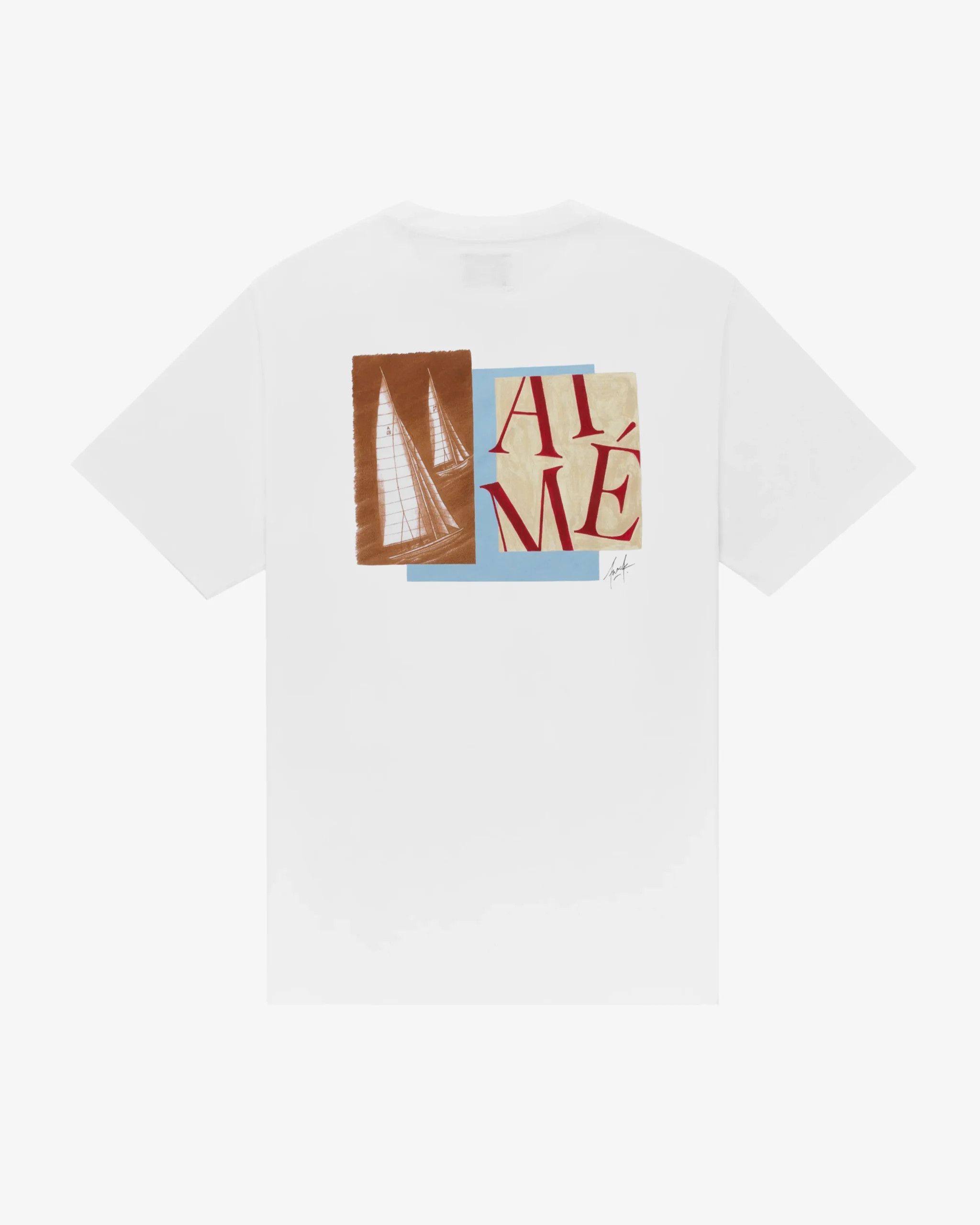 o1mle0526 ALD Franck Short Sleeve T-Shirt in White