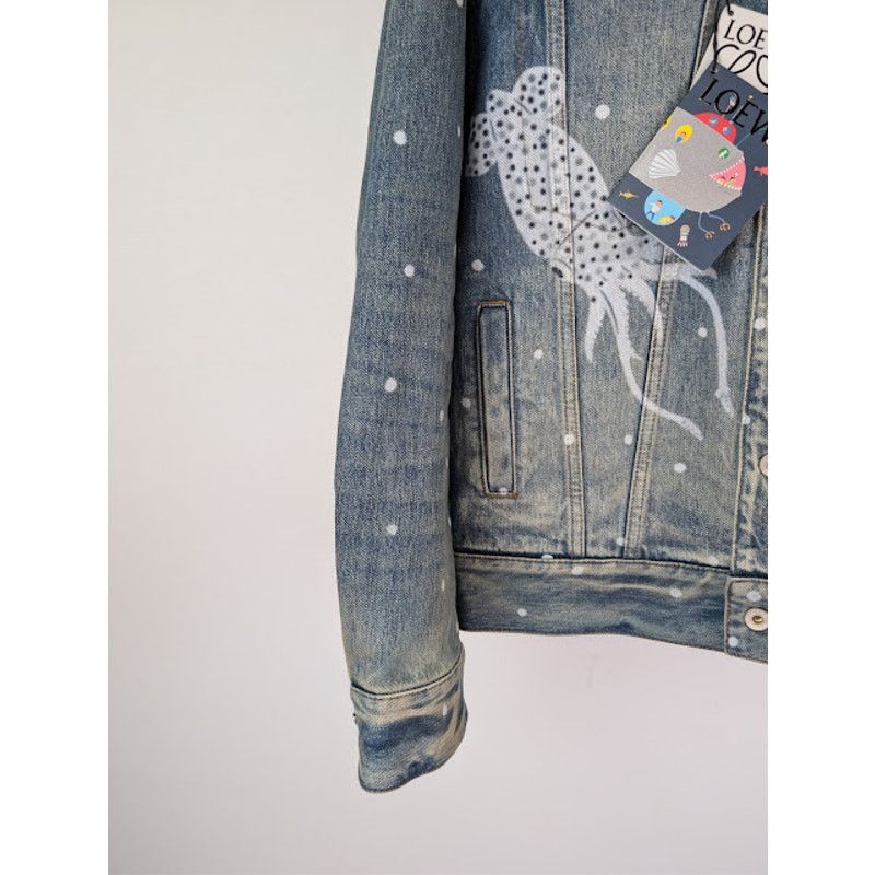 Loewe o1rshd1 Sketch Print Denim Jacket in Mid Blue Size US M / EU 48-50 / 2 - 5 Thumbnail