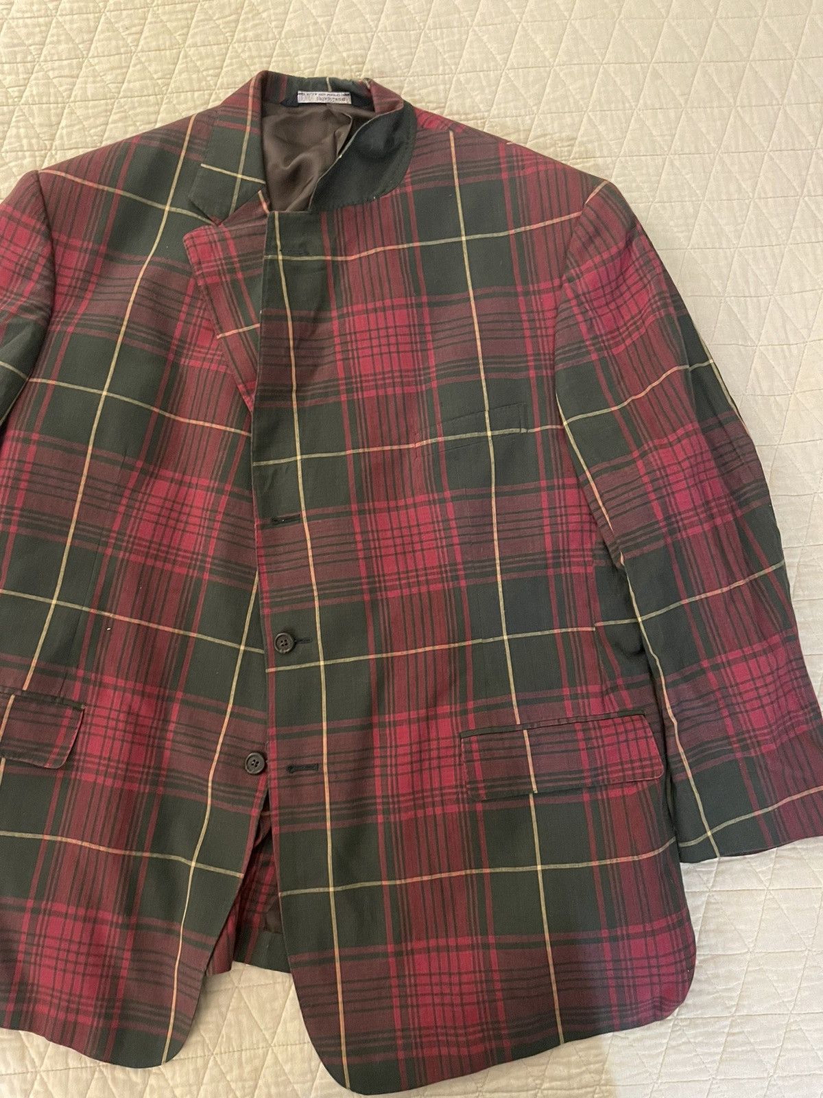 Polo Ralph Lauren × Vintage Cotton Madras Three-Button Jacket Size 46R - 2 Thumbnail
