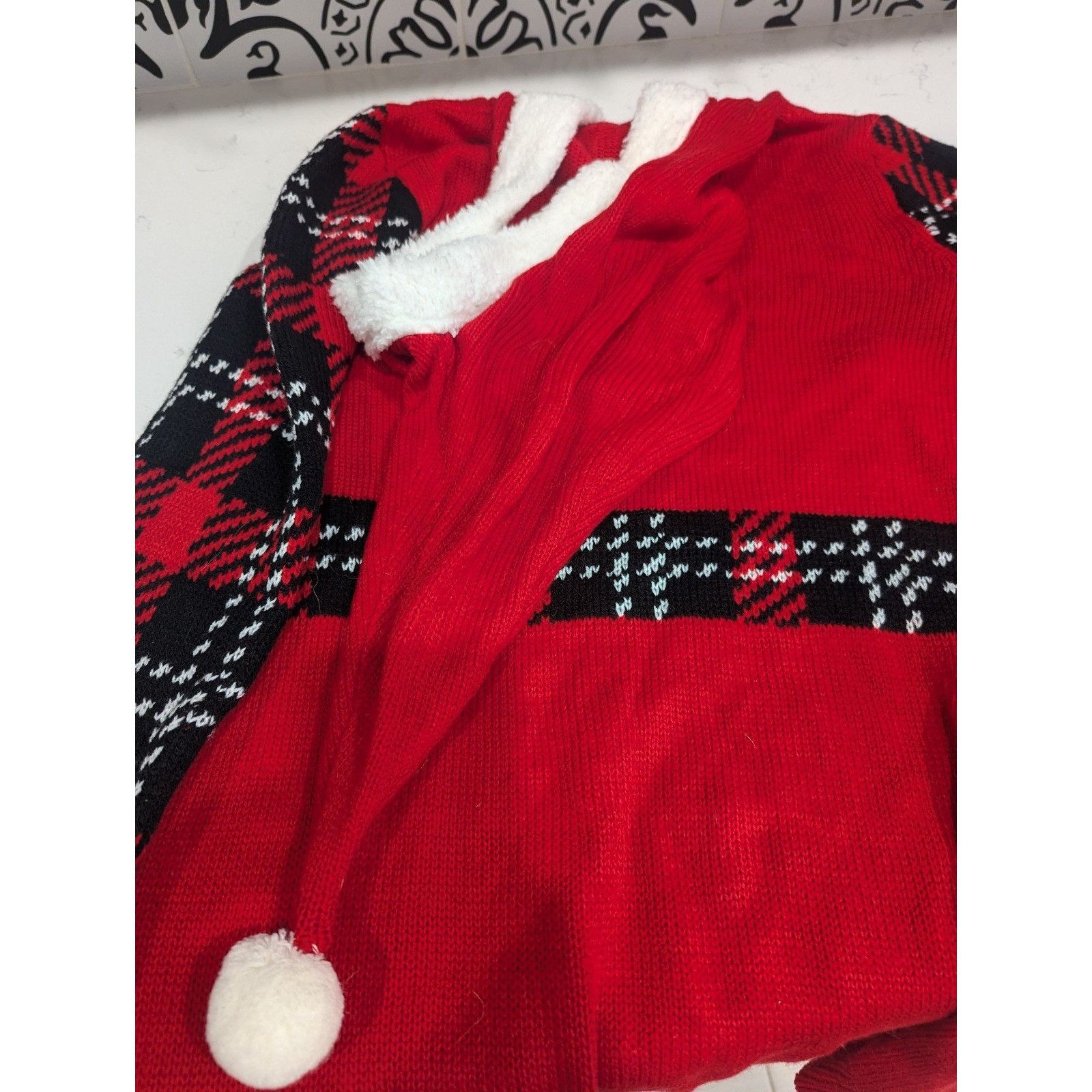 Other Junior M 7-9 Womens Working On My Santa Body Red Hoodie Chri Size M / US 6-8 / IT 42-44 - 4 Thumbnail