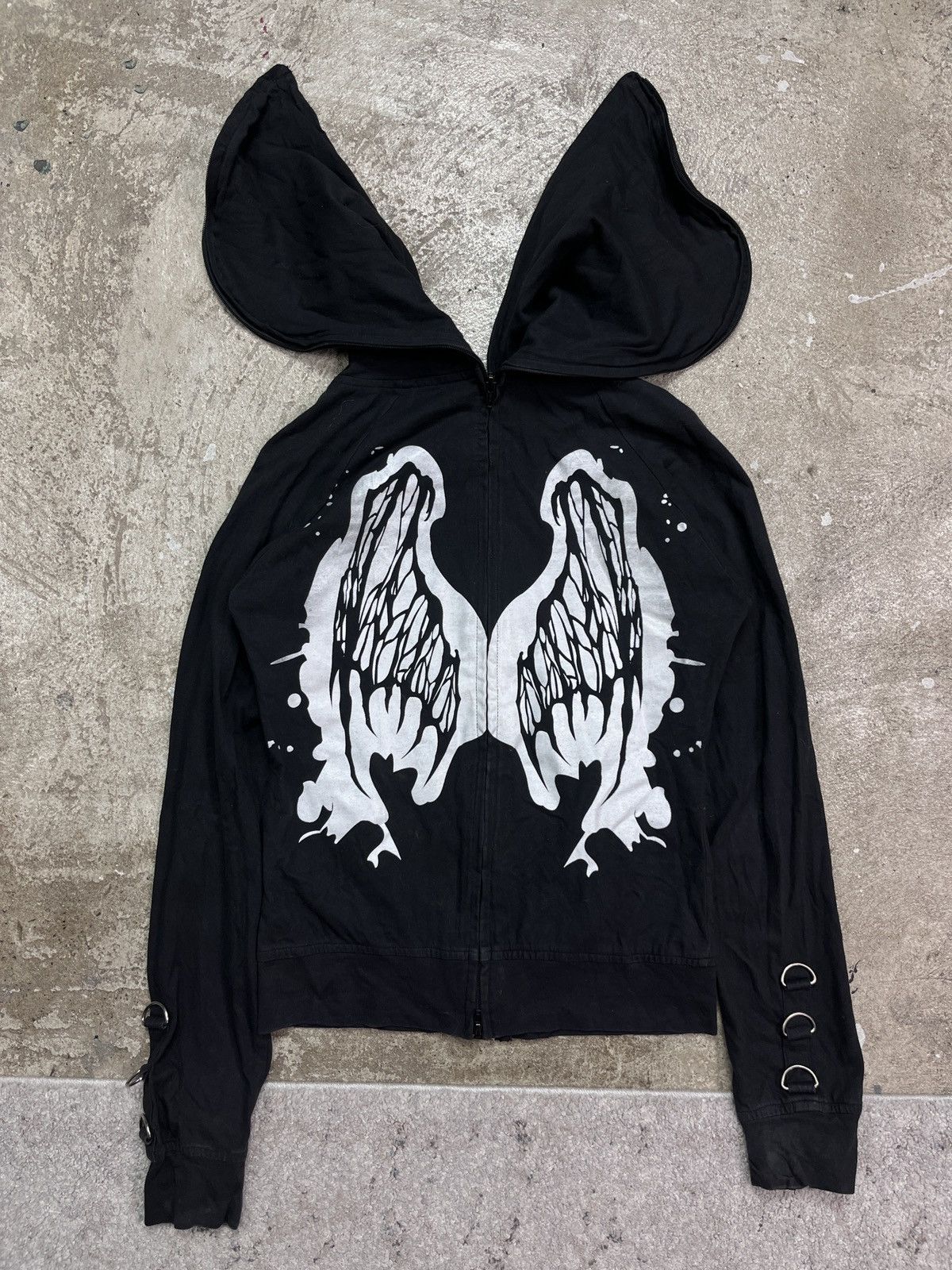 EVIL FAIRYS Y2K AVANTGARDE DOUBLE HOODED ZIP HOODIE № 1299