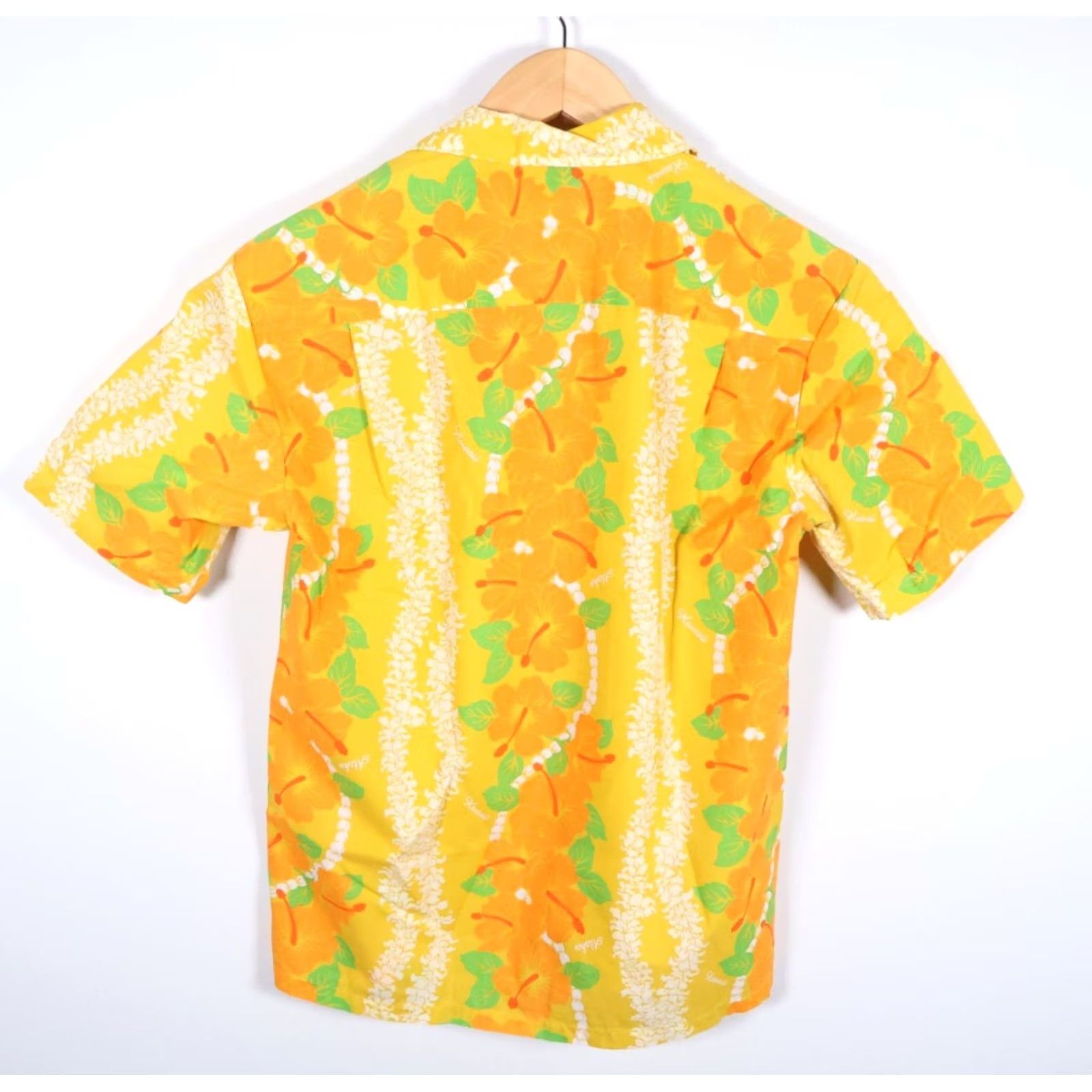Vintage VINTAGE 80s Hawaiian Camp Collar Shirt Men's M Yellow Floral Lei Pattern VTG Size US M / EU 48-50 / 2 - 2 Thumbnail