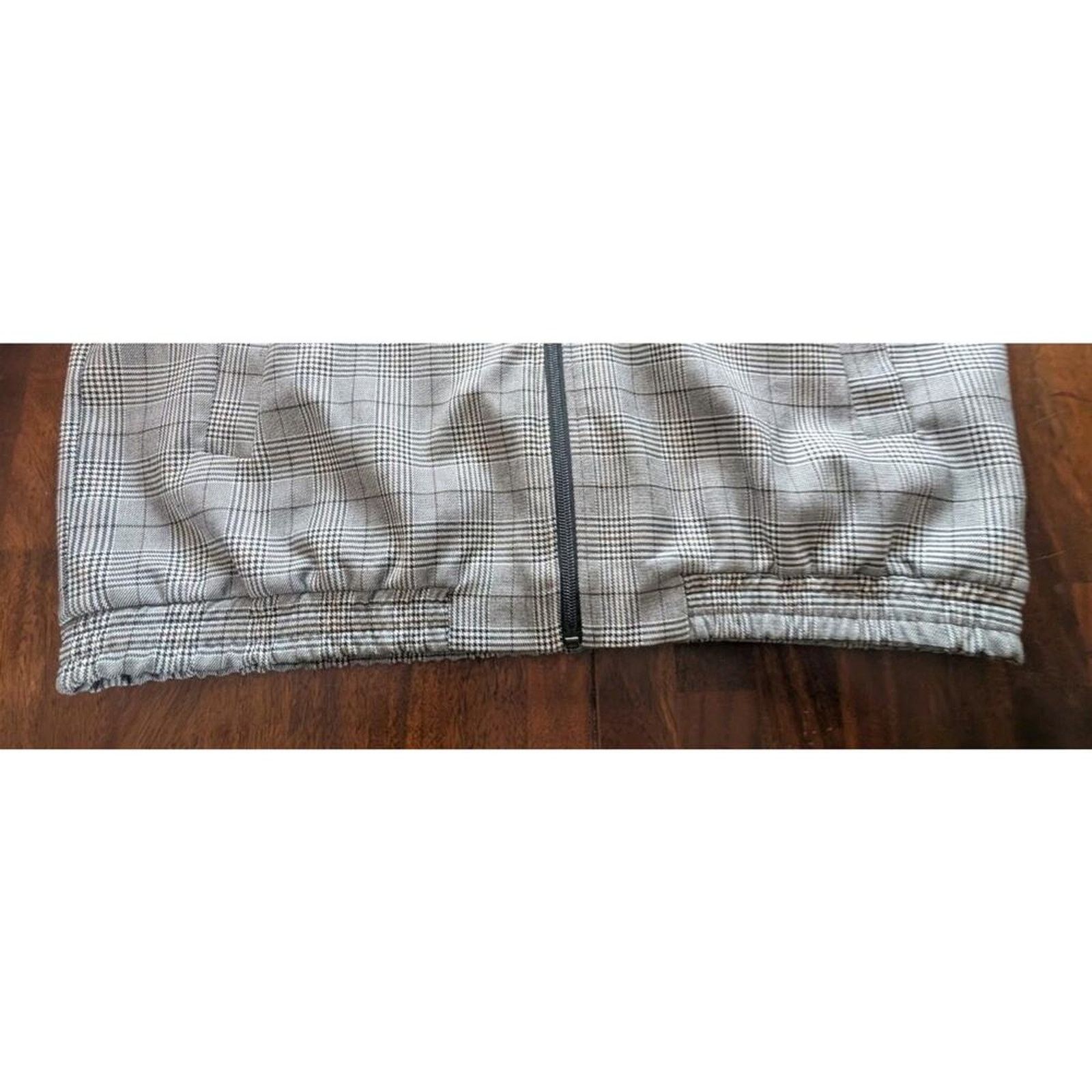 Topman Topman Plaid Zip Jacket Mens L Gray Check Lightweight Coat Size US L / EU 52-54 / 3 - 11 Thumbnail