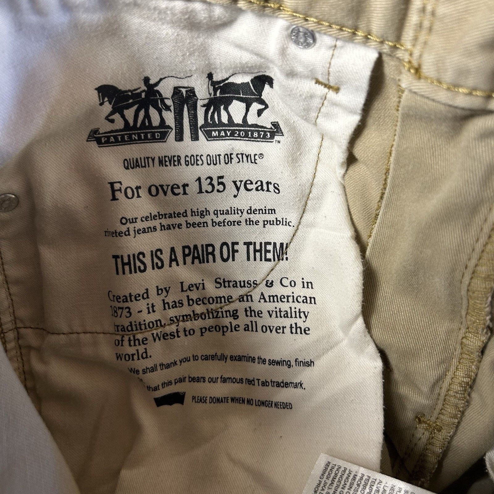 Levi's Levi's 508 Tapered Khaki 100% Cotton Pants Men's Size 29x32 Size US 29 - 11 Thumbnail