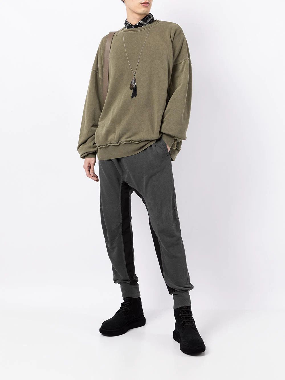 Haider Ackermann Khaki Double Layer Perth Sweatshirt Size US M / EU 48-50 / 2 - 5 Thumbnail