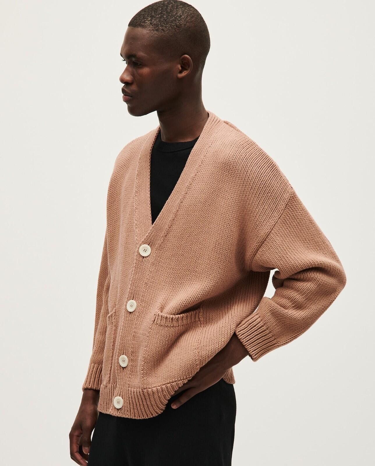 Other Babaa Men's no16 Roasted Fig Dusty Pink Cardigan Sweater Size US M / EU 48-50 / 2 - 6 Thumbnail