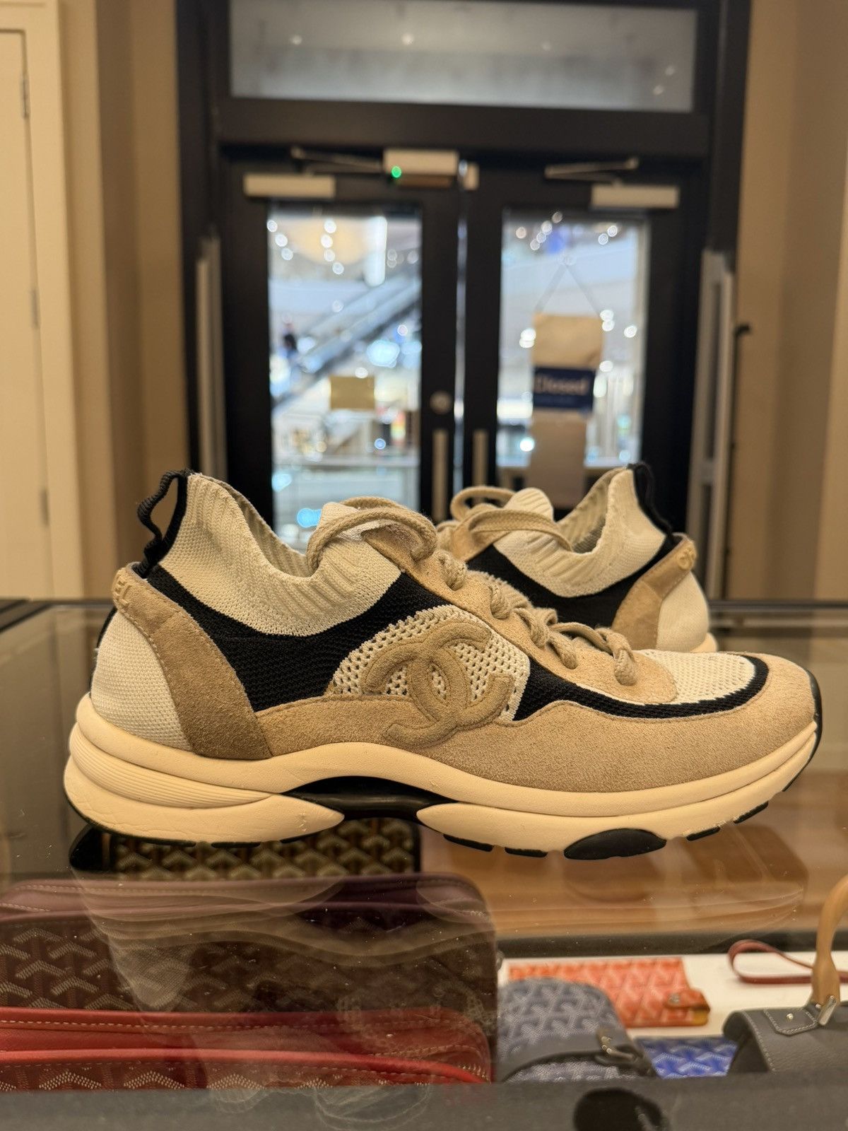Chanel Chanel Sock Runner Sneakers - White/Grey Size US 9 / EU 42 - 1 Thumbnail