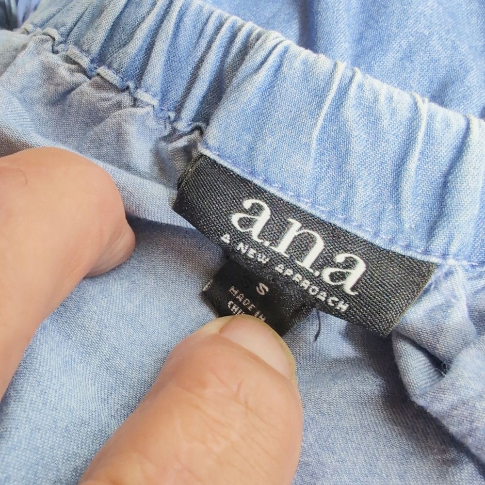 Designer Ana Sz S Off The Shoulder Blue Denim Floral Embroidered Wom Size S / US 4 / IT 40 - 4 Thumbnail
