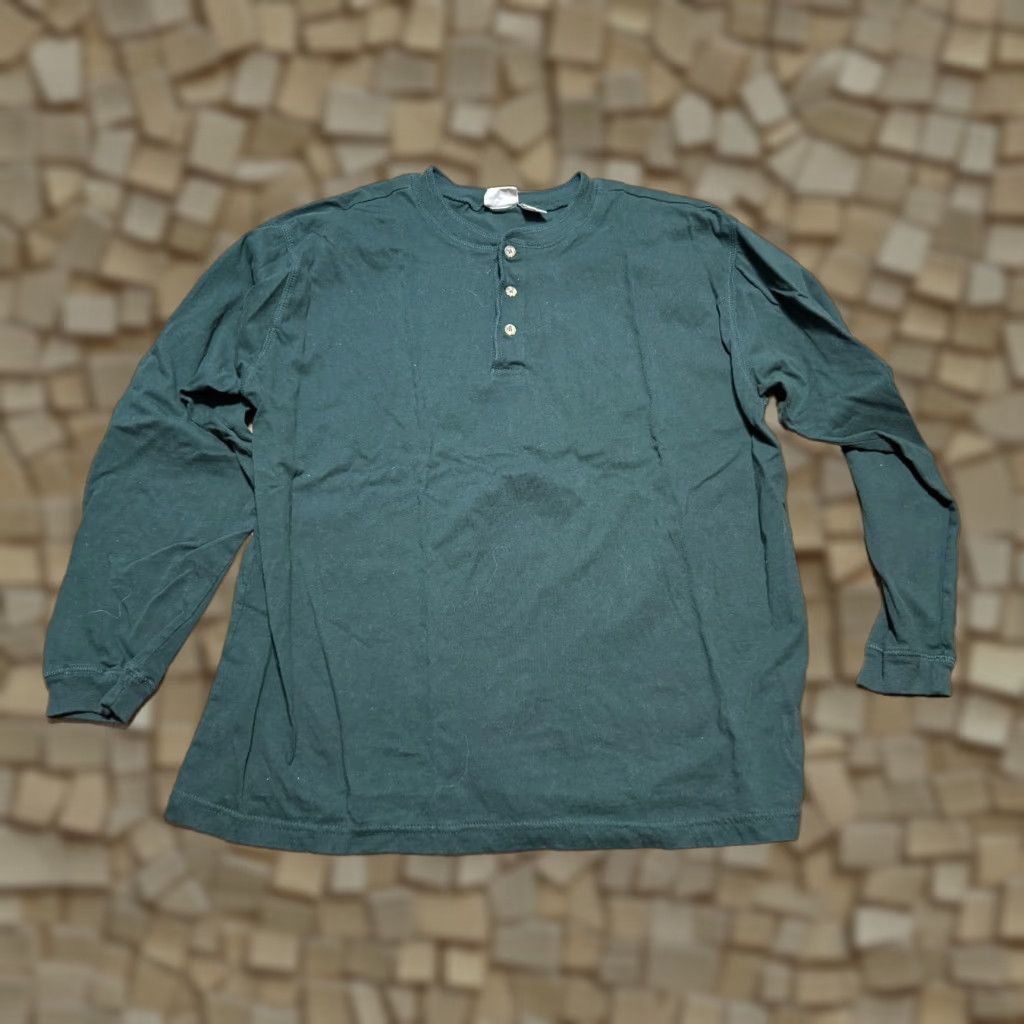 Basic Editions Basic Editions Shirt Men 2X Green Long Sleeve 1/4 Buttons T-Shirt Size US XXL / EU 58 / 5 - 1 Thumbnail
