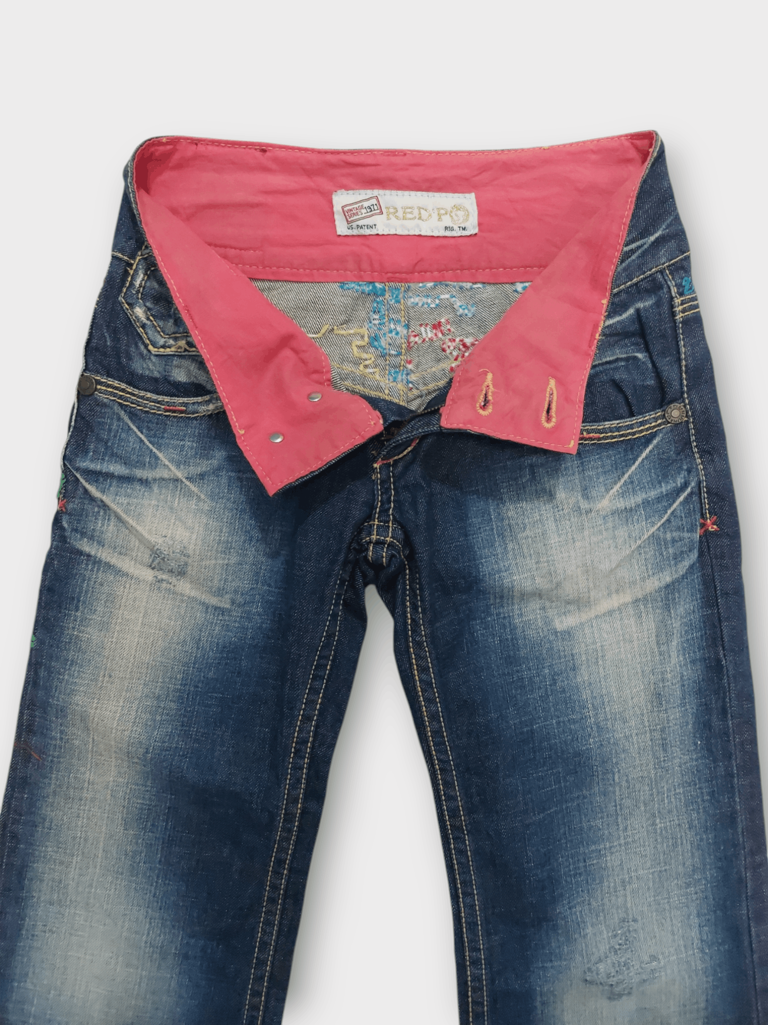 If Six Was Nine × Japanese Brand 🔥Red Pepper Jeans Flare Embroidery Florish Size 26" / US 2 / IT 38 - 8 Thumbnail
