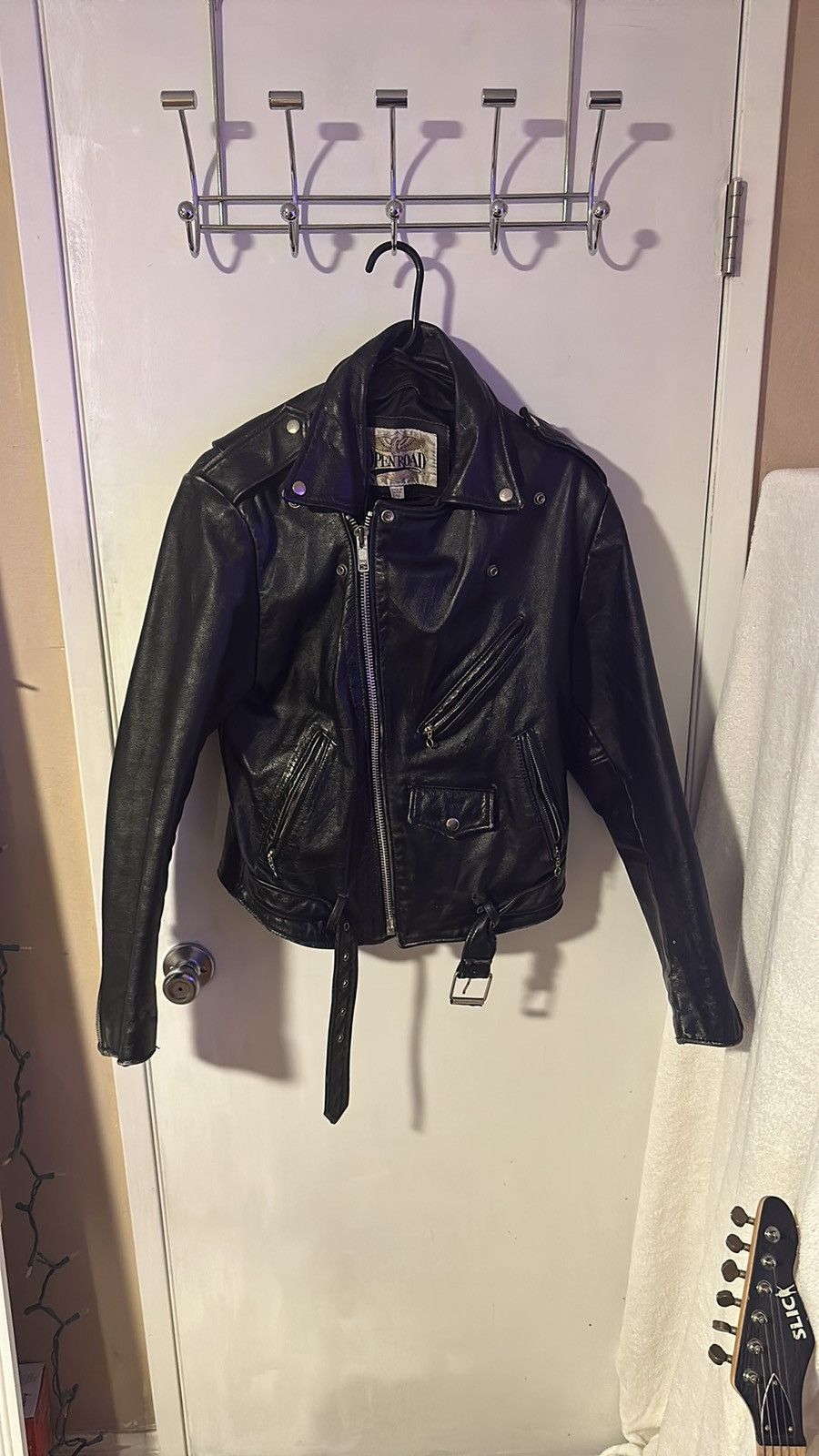 Other Vintage Black Leather Motorcycle Jacket size 40 (large) Size US L / EU 52-54 / 3 - 6 Thumbnail